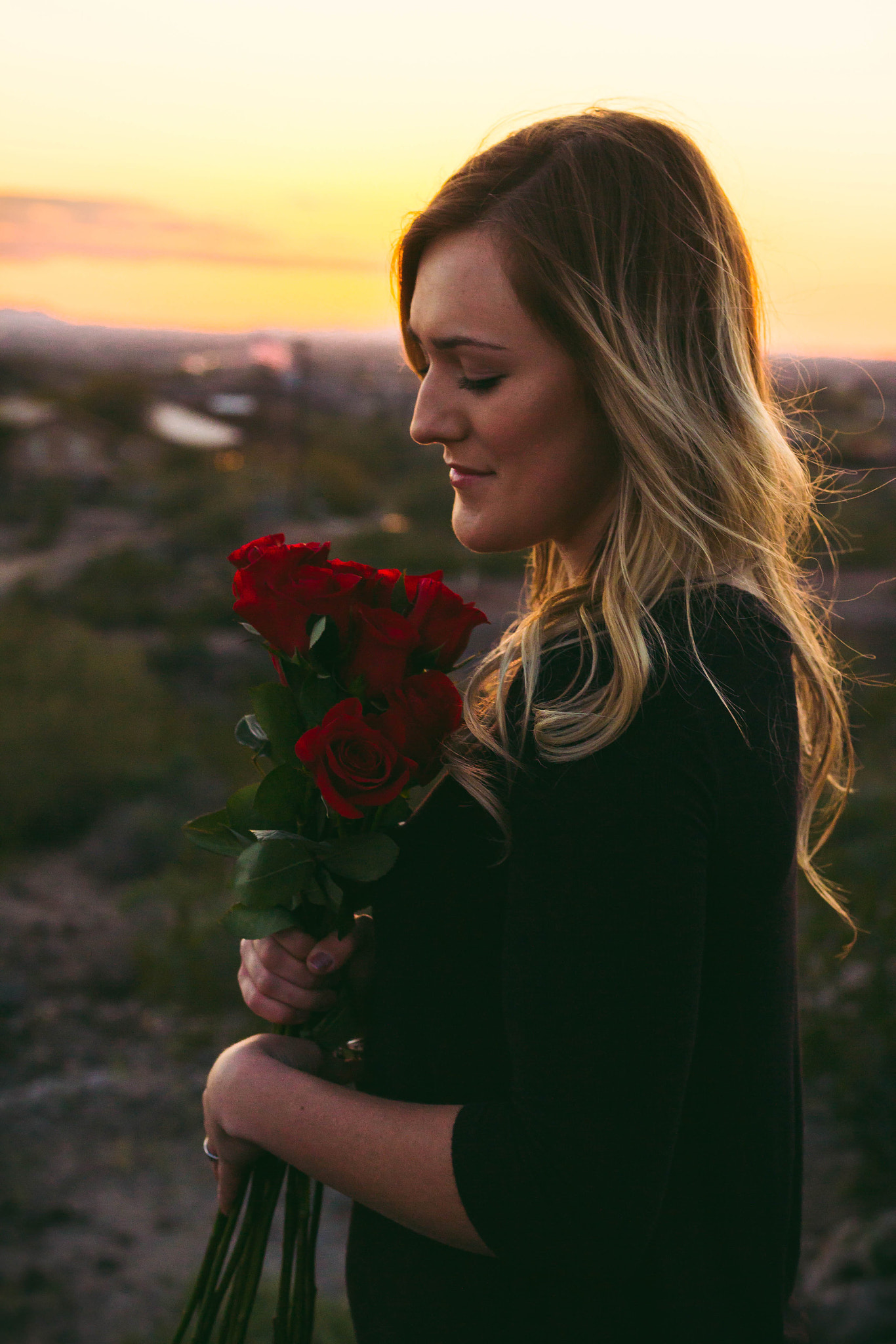 Canon EOS 600D (Rebel EOS T3i / EOS Kiss X5) sample photo. Az sunset and roses photography