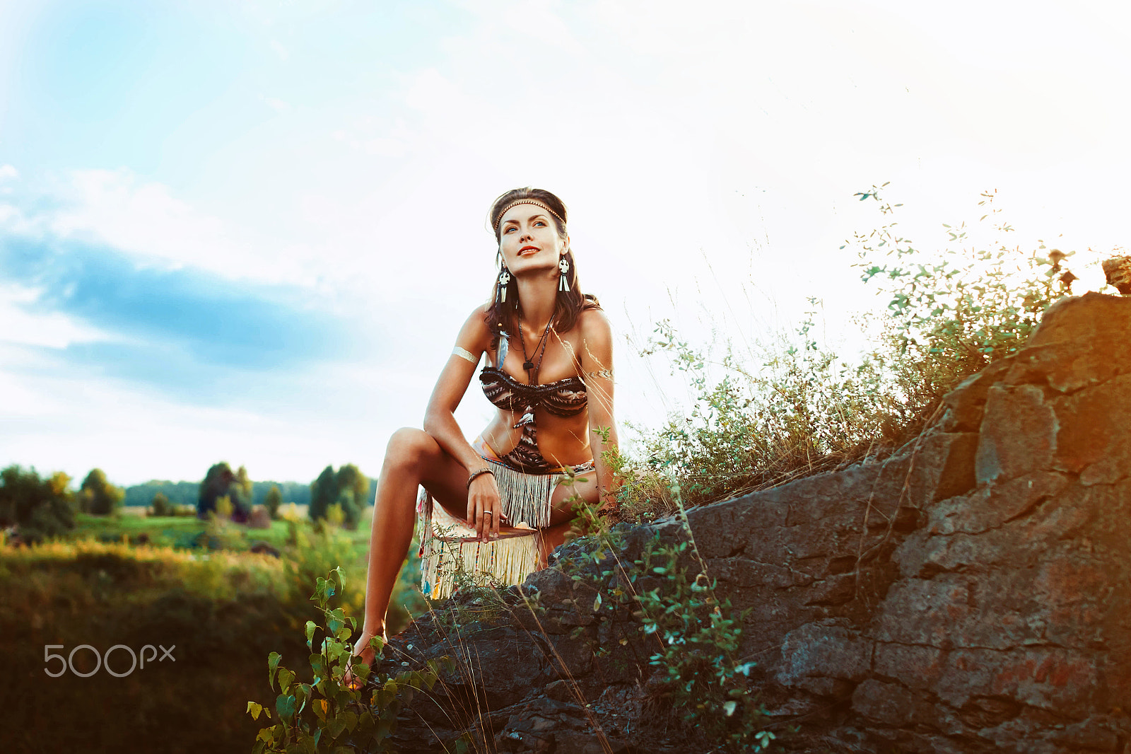 Sigma 30mm F1.4 EX DC HSM sample photo. Girl amazon sitting on a rock photography