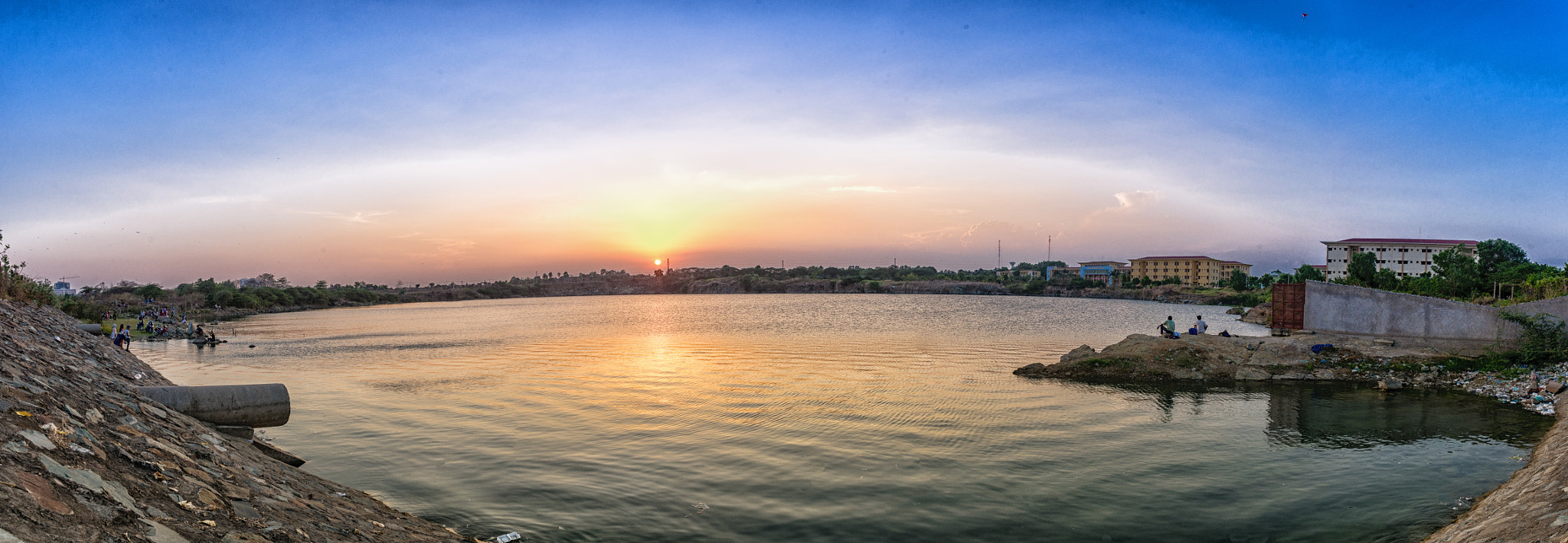 Pentax K-r sample photo. Lakeside sunset photography
