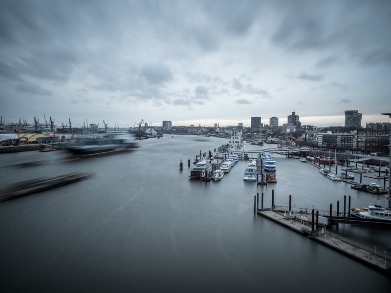 Olympus PEN-F sample photo. Hamburg harbour photography