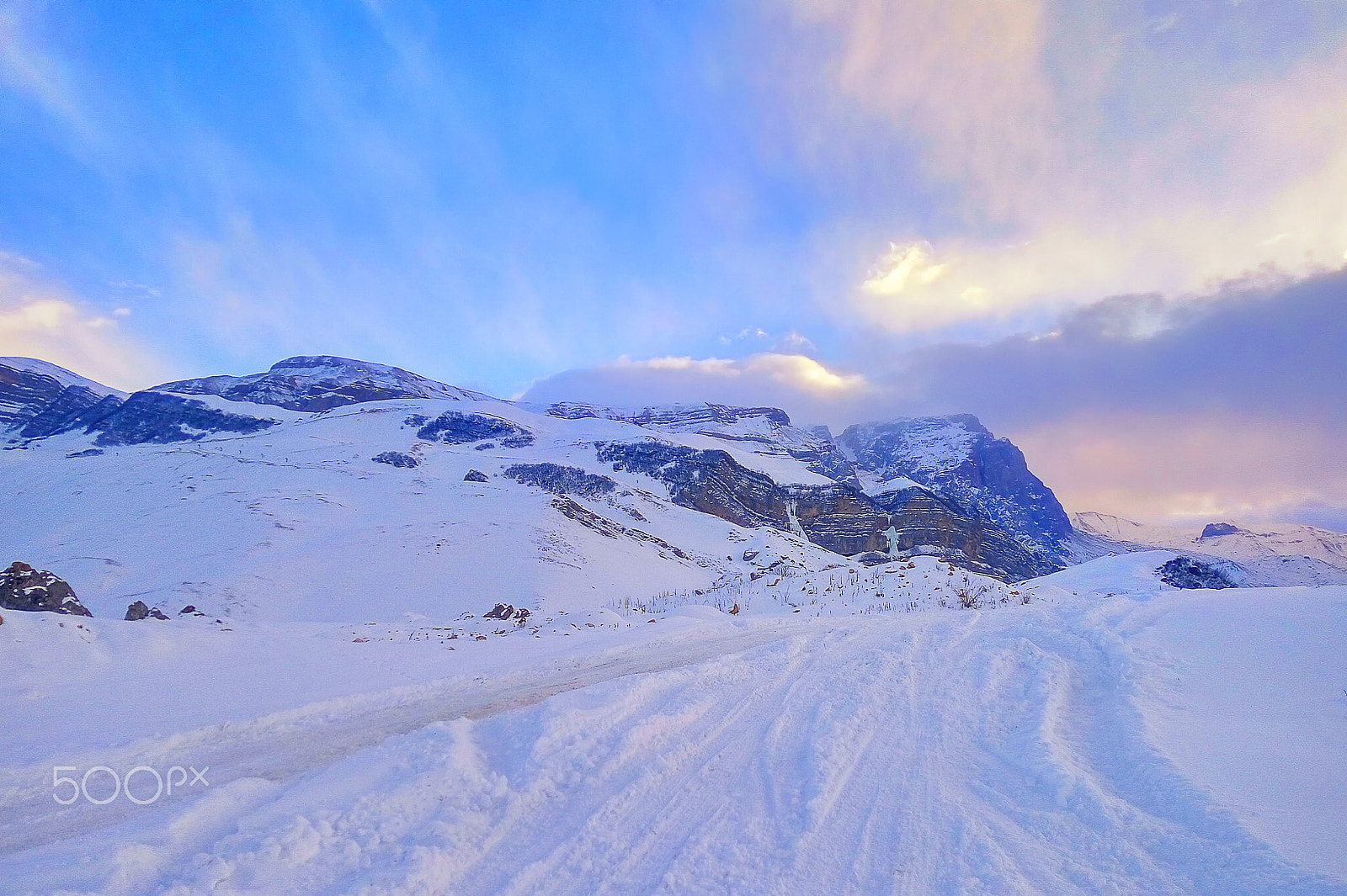 Xiaomi HM Note 2 sample photo. The road to the frozen waterfalls on mount shahdag.azerbaijan photography