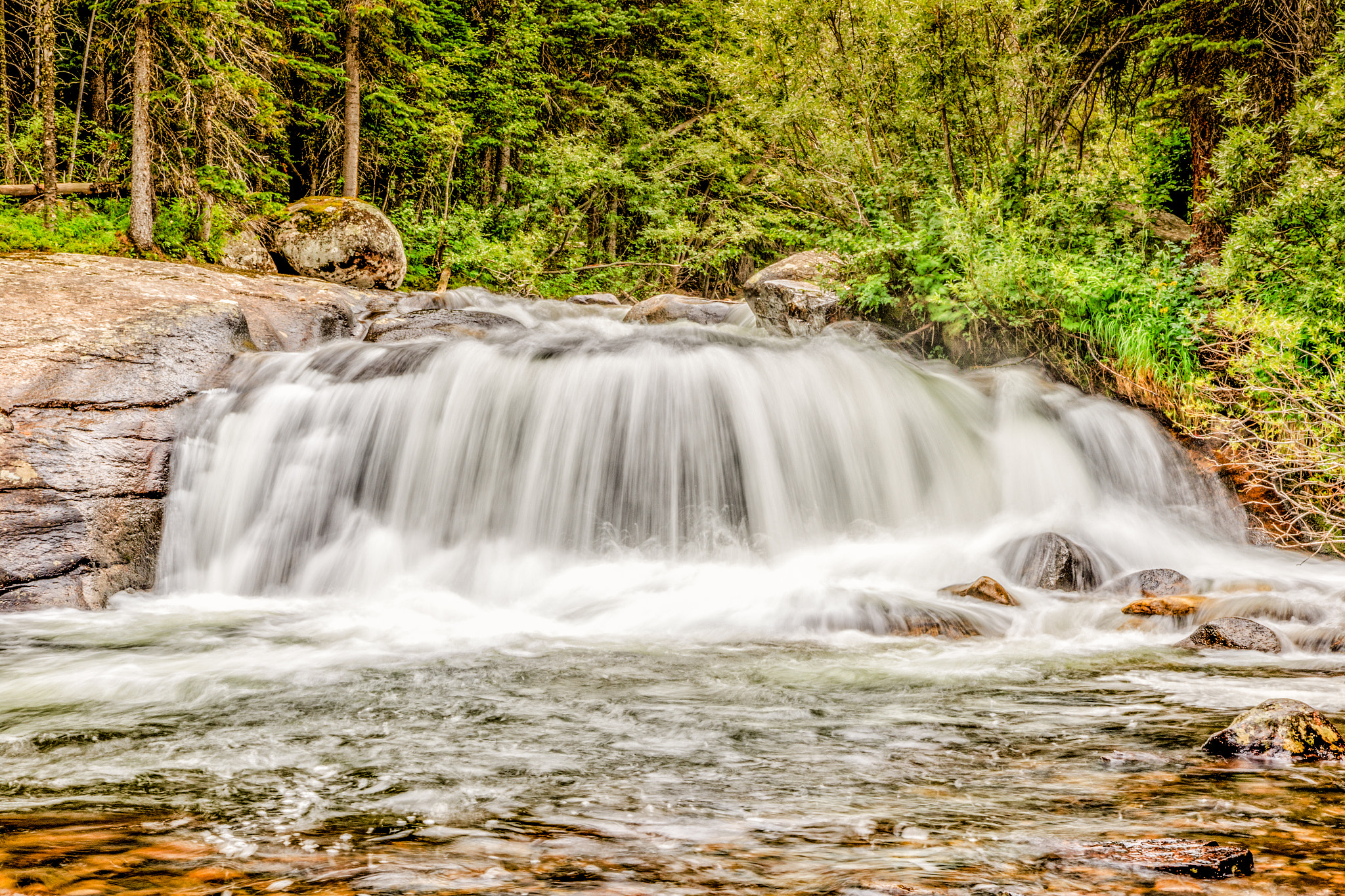 Canon EOS 7D Mark II + Canon EF-S 15-85mm F3.5-5.6 IS USM sample photo. Waterfall near allenspark, co photography