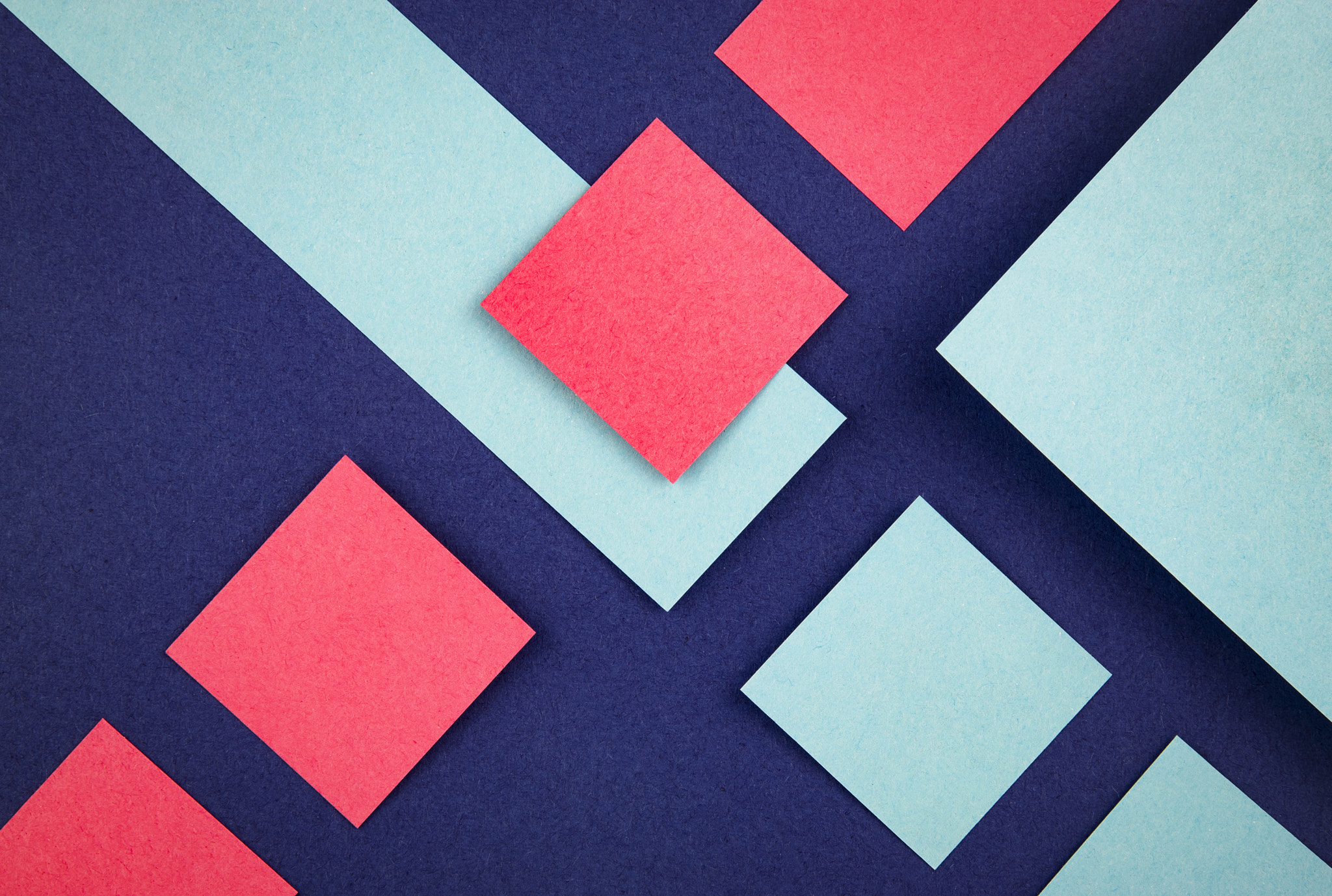 Nikon D5500 sample photo. Blue and red square paper photography