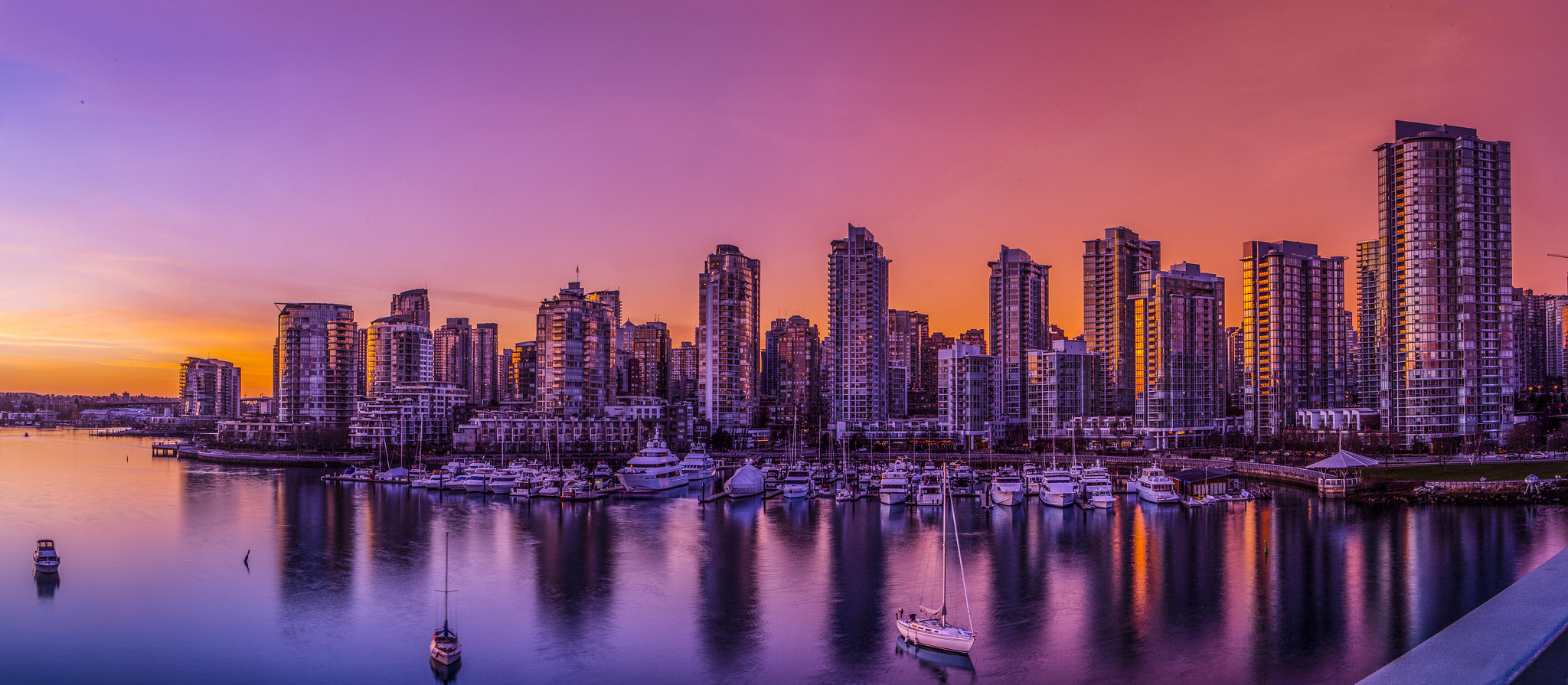 Canon EF 24-70mm F2.8L USM sample photo. Vancouver sunset panorama photography