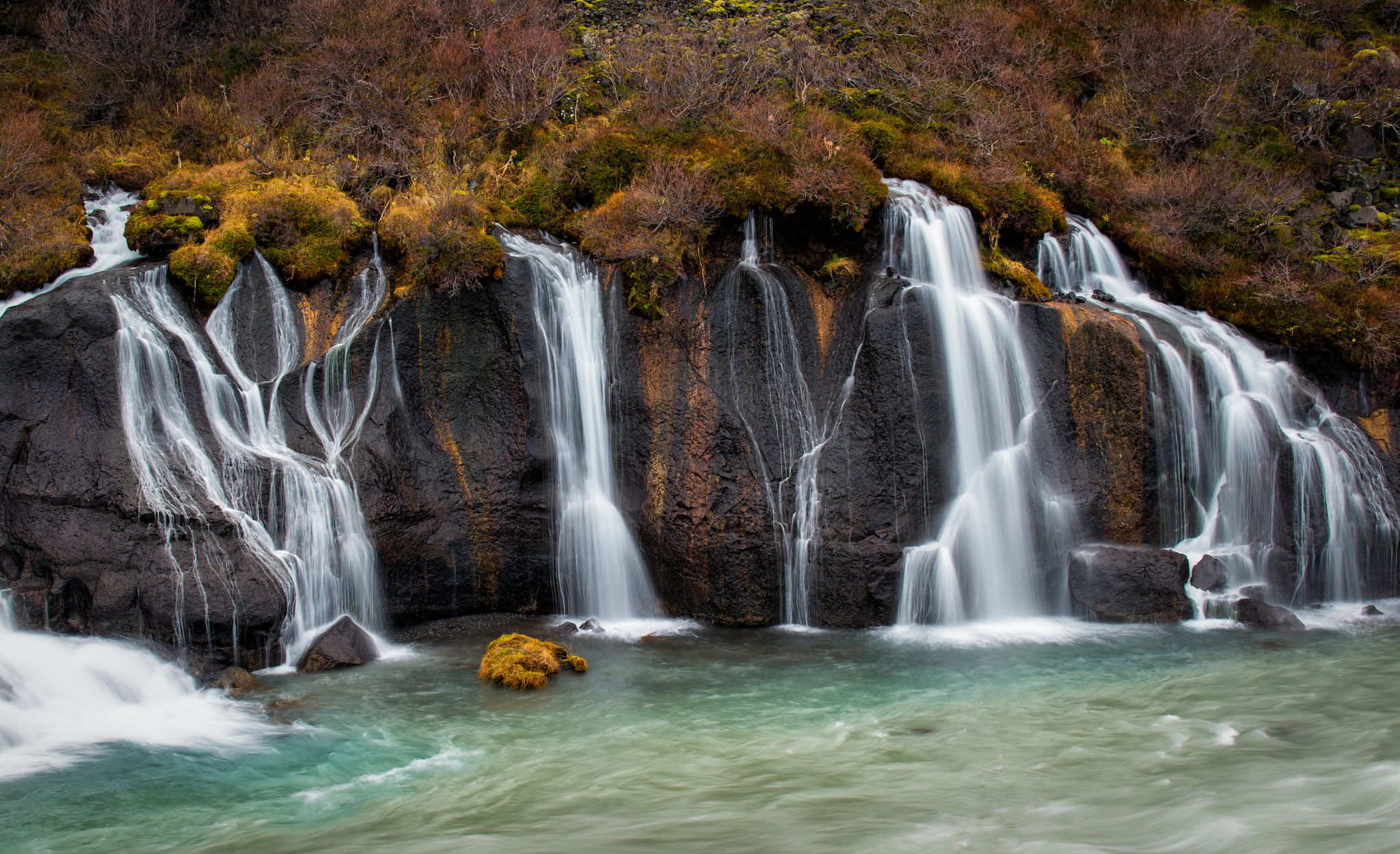 Nikon AF-S Nikkor 70-200mm F4G ED VR sample photo. Hraunfossar (lava falls) iceland photography