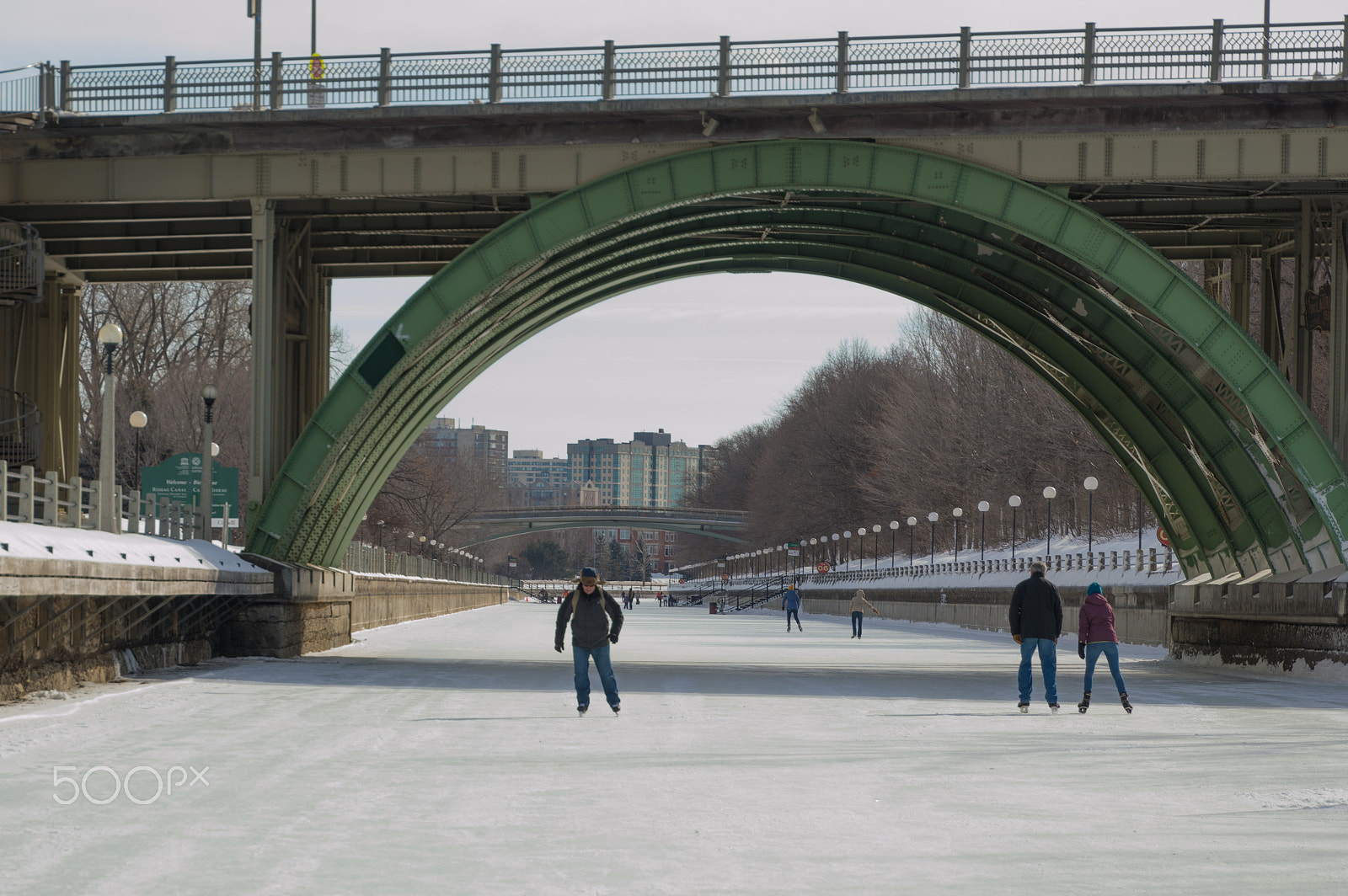 Nikon D3200 sample photo. Ice skating under the bridge on the frozen rideau canal ottawa w photography
