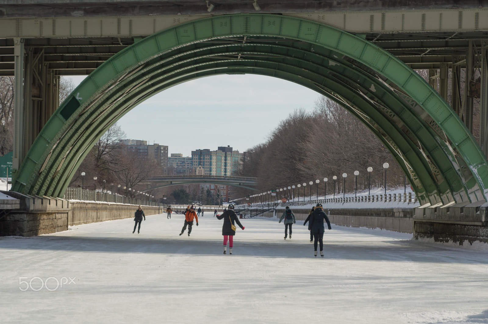 Nikon D3200 sample photo. Ice skating under the bridge on the frozen rideau canal ottawa w photography