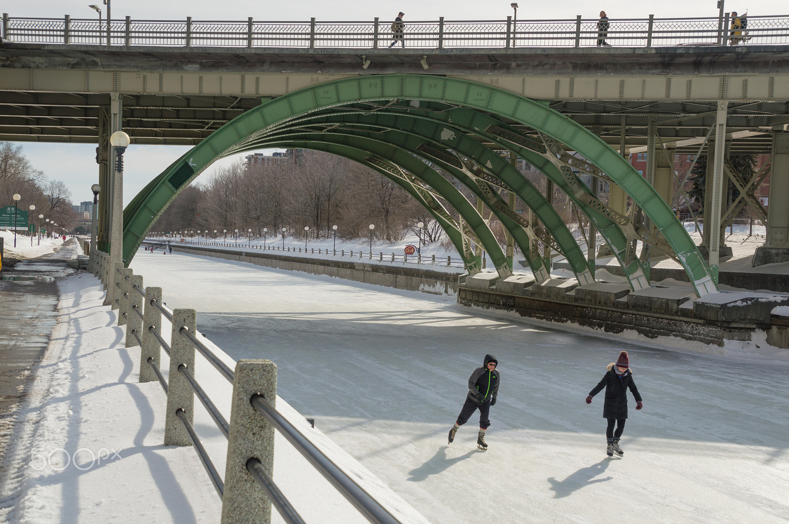 Nikon D3200 sample photo. Ice skating under the bridge on the frozen rideau canal ottawa w photography