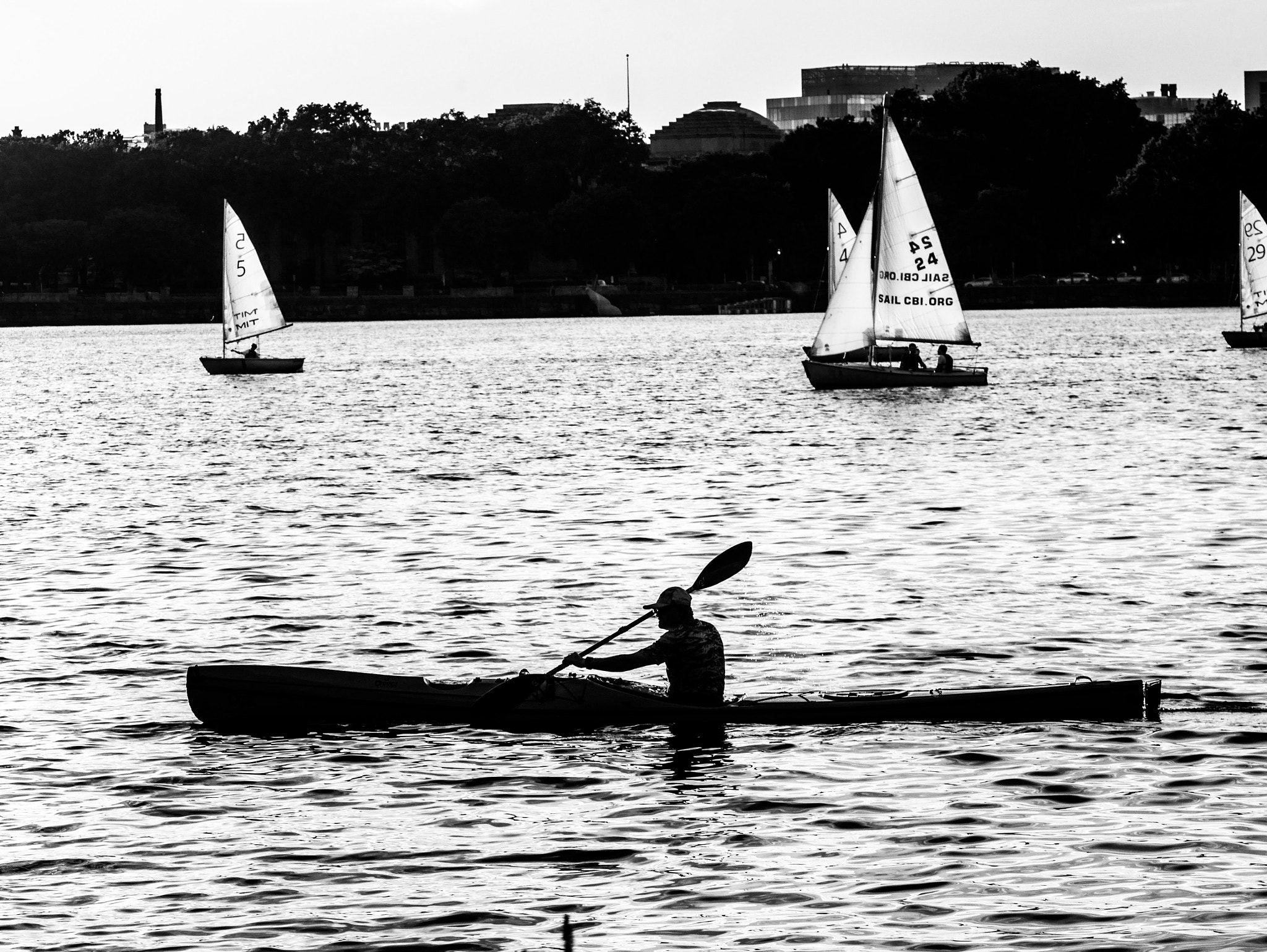 Panasonic Lumix DMC-GX7 sample photo. Kayaking on charles river photography