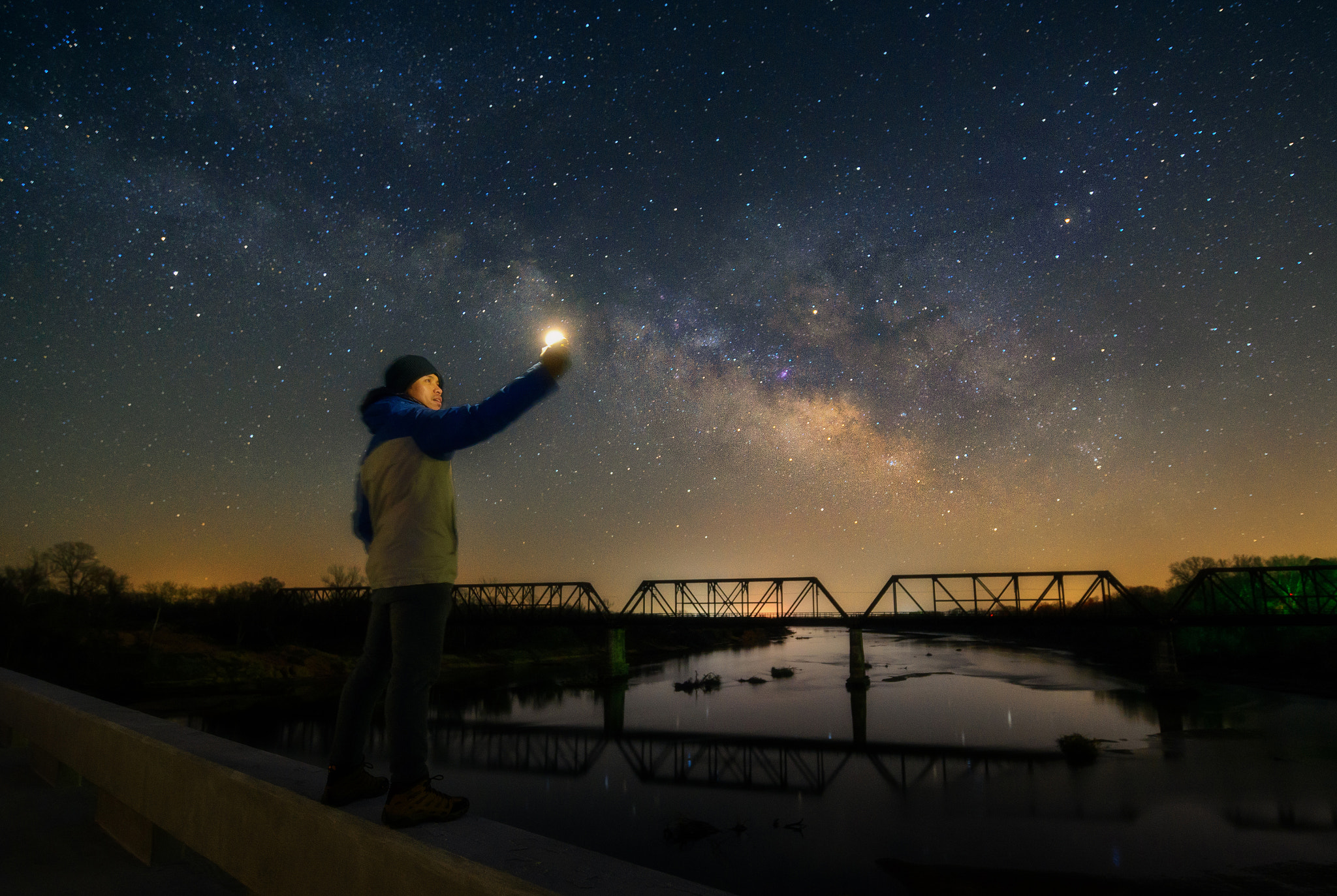 Tamron SP 15-30mm F2.8 Di VC USD sample photo. Milky way at carpenter's bluff bridge, ok-tx photography