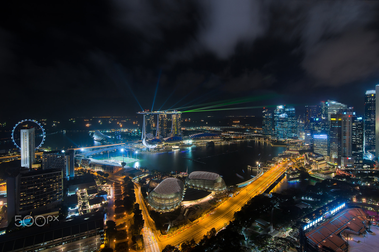 Nikon D800 + Tokina AT-X Pro 11-16mm F2.8 DX II sample photo. Aerial view of singapore business district and city at night in photography