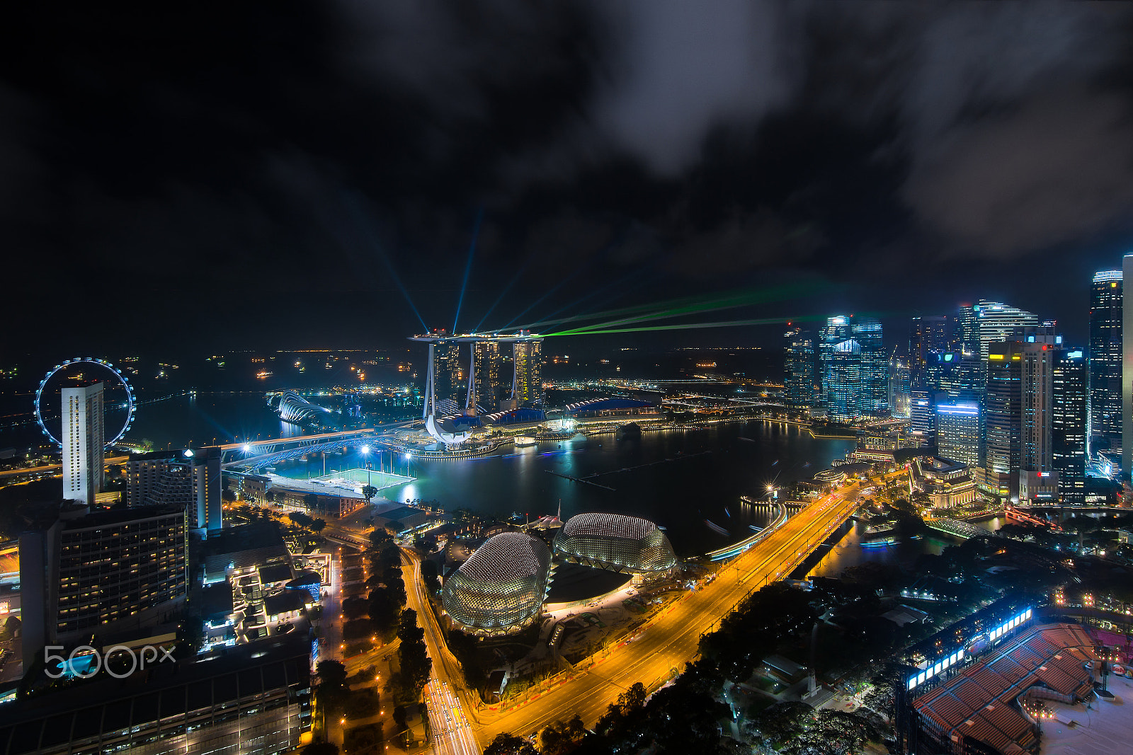 Nikon D800 sample photo. Aerial view of singapore business district and city at night in photography