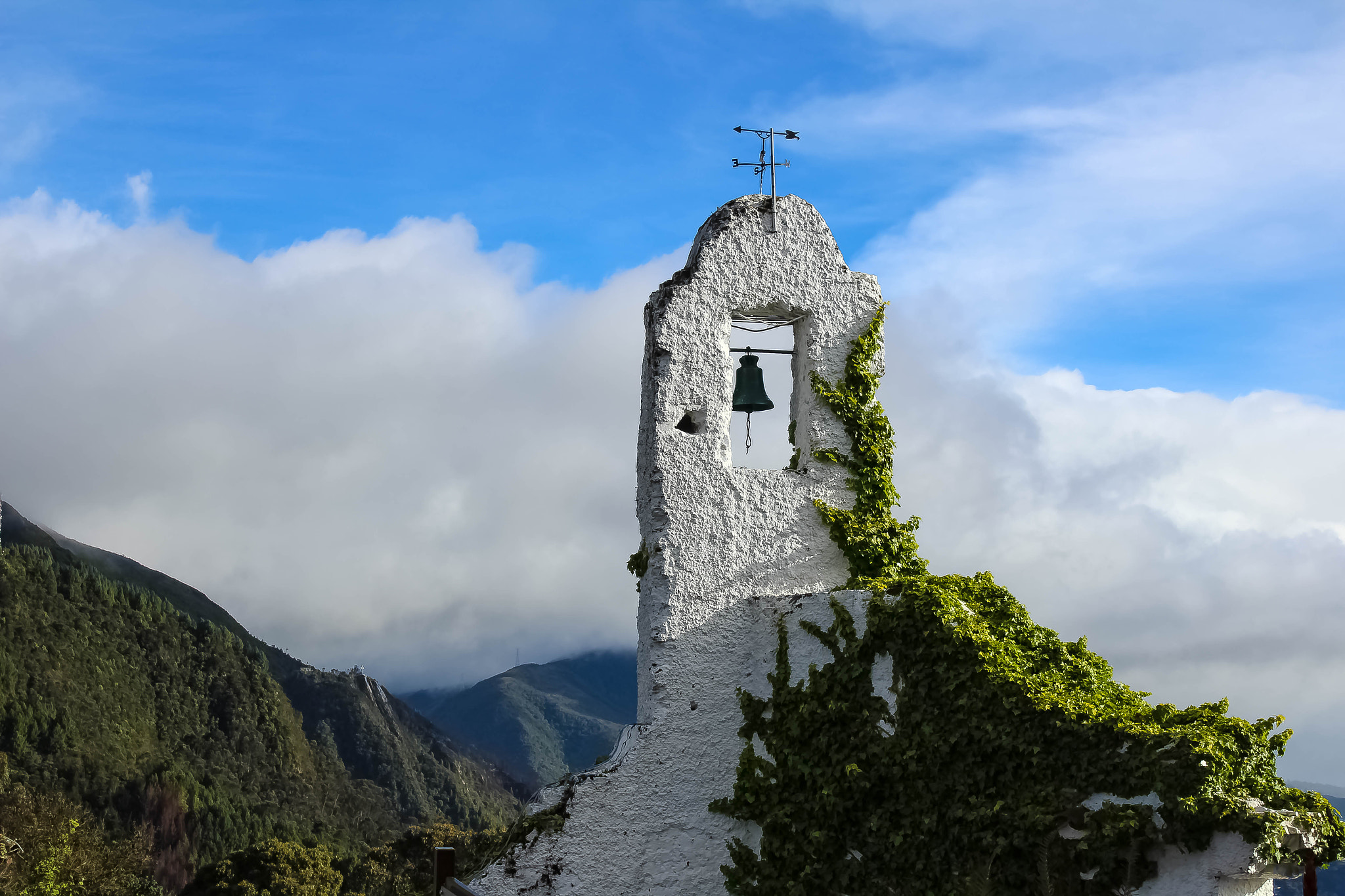 Canon EF-S 18-55mm F3.5-5.6 IS sample photo. [bell tower from the back, monserrate, bogota] photography