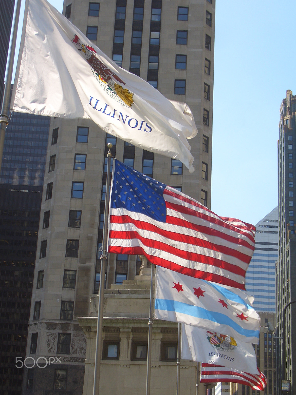 CASIO EX-Z55 sample photo. Flags of chicago photography