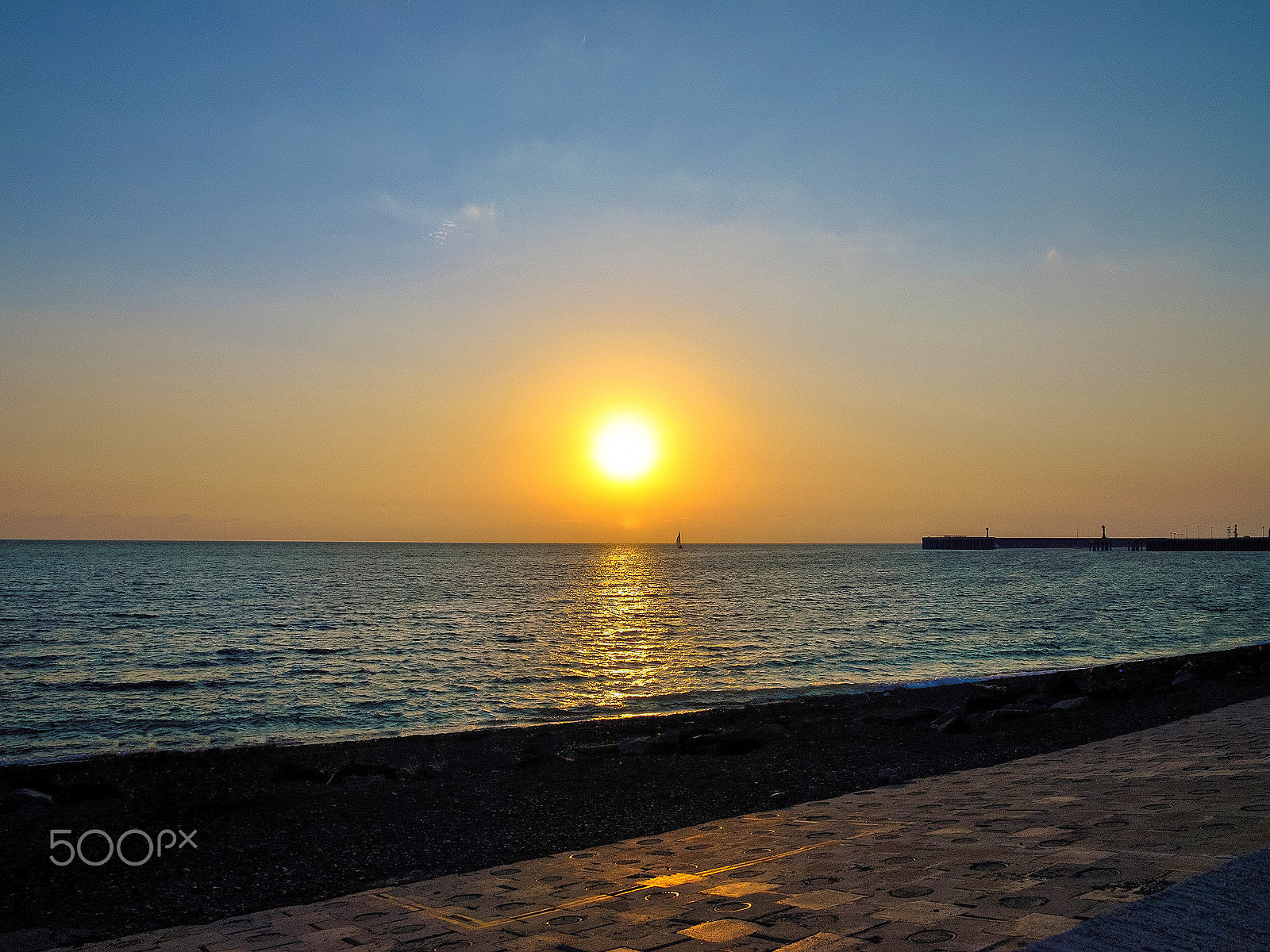 Nikon D3000 sample photo. Lonely beach sunset photography
