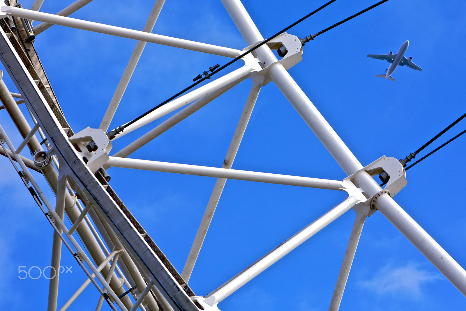 Canon EF 70-200mm F2.8L IS USM sample photo. London eye in london city and a plane photography