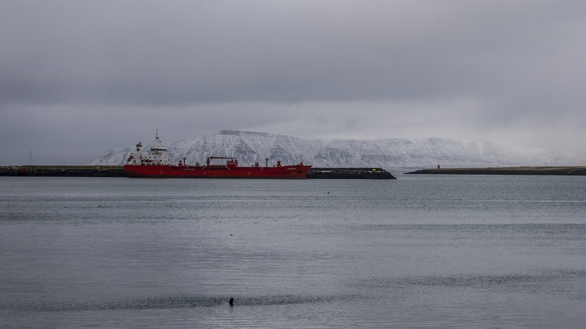 Pentax K-r sample photo. Boat & mountain. reykjavik, iceland. photography