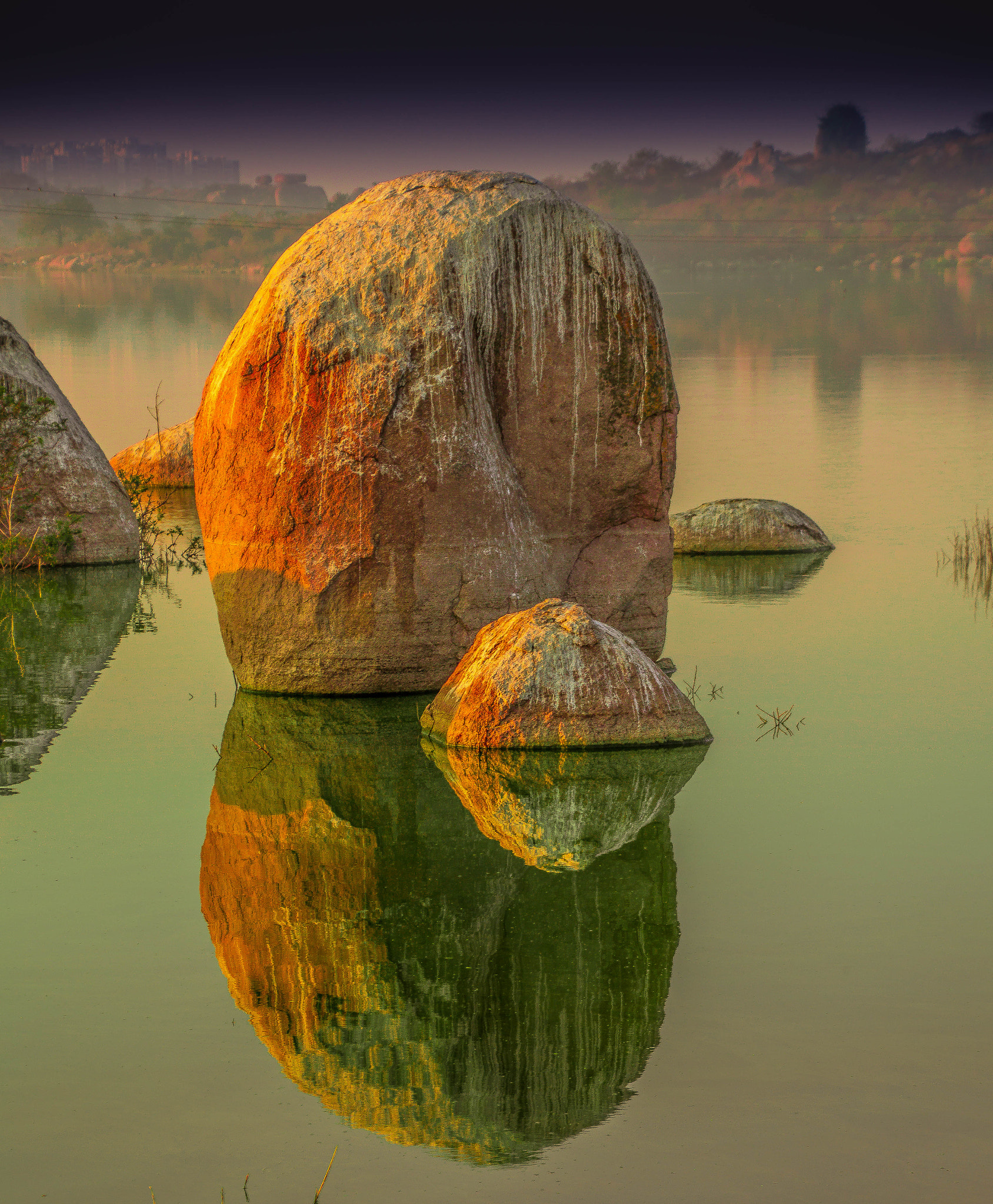 Nikon D3200 sample photo. Rock in the lake photography