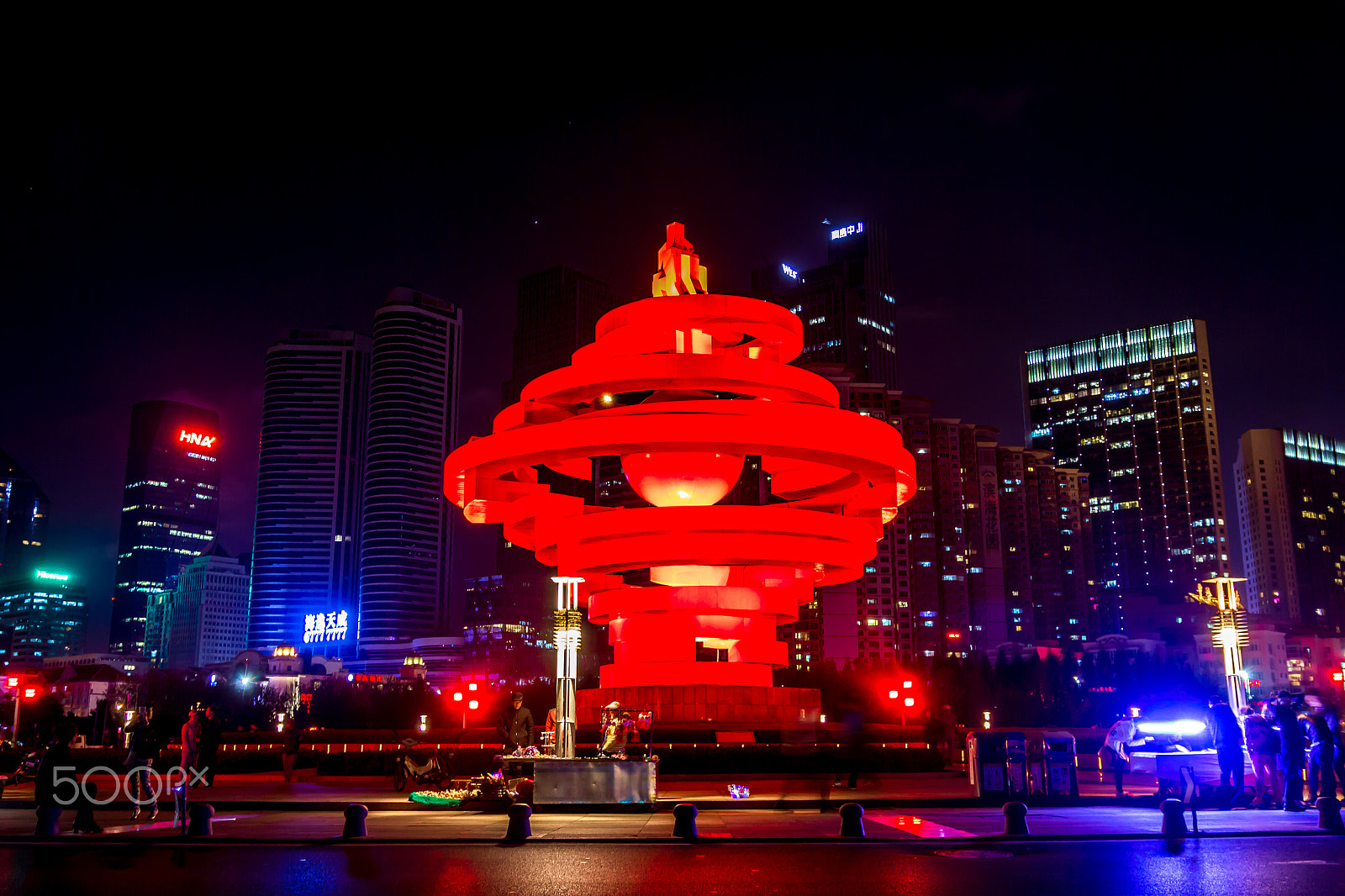 Canon EOS 550D (EOS Rebel T2i / EOS Kiss X4) sample photo. May fourth square at night, qingdao photography