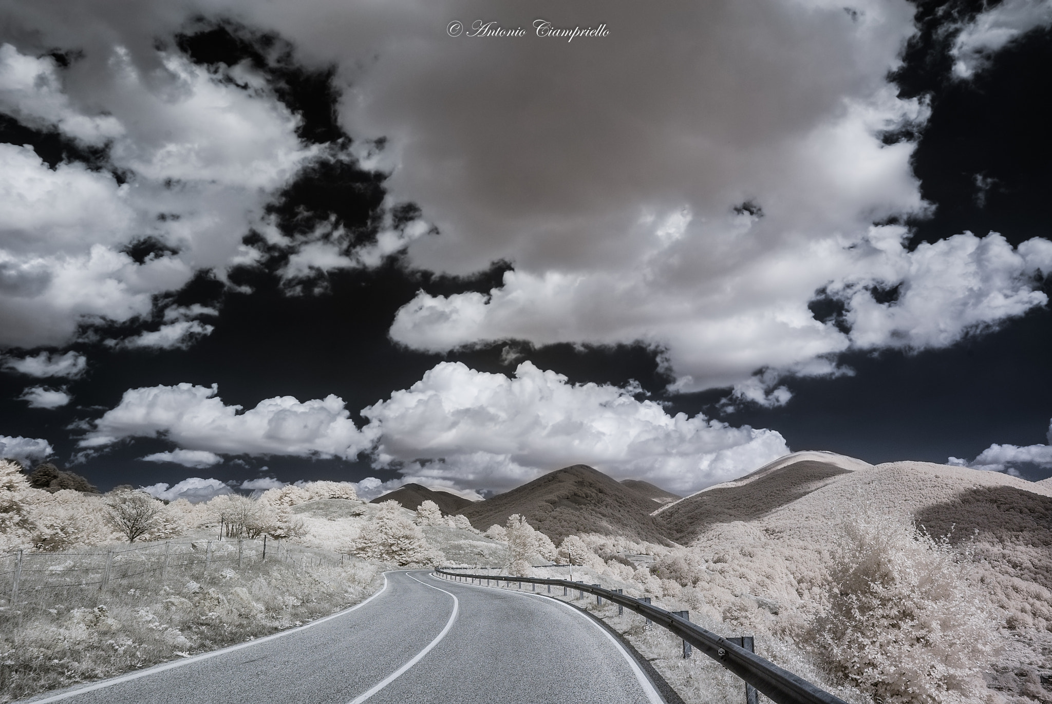 Samyang 14mm F2.8 ED AS IF UMC sample photo. Road sp331 matese park, italy - infrared photography