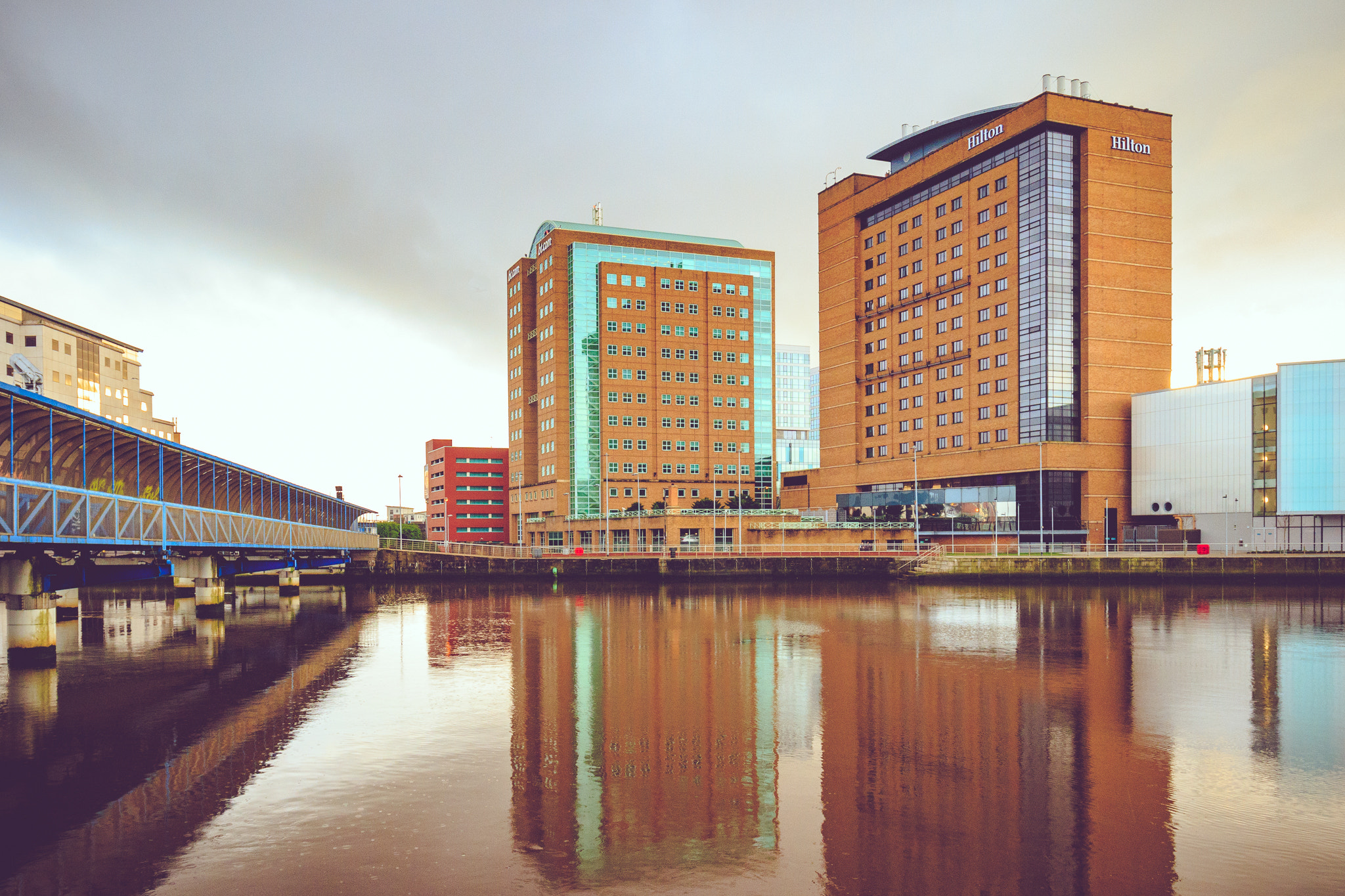 Canon EOS 7D Mark II + Canon EF 16-35mm F4L IS USM sample photo. Reflections - belfast city river lagan photography