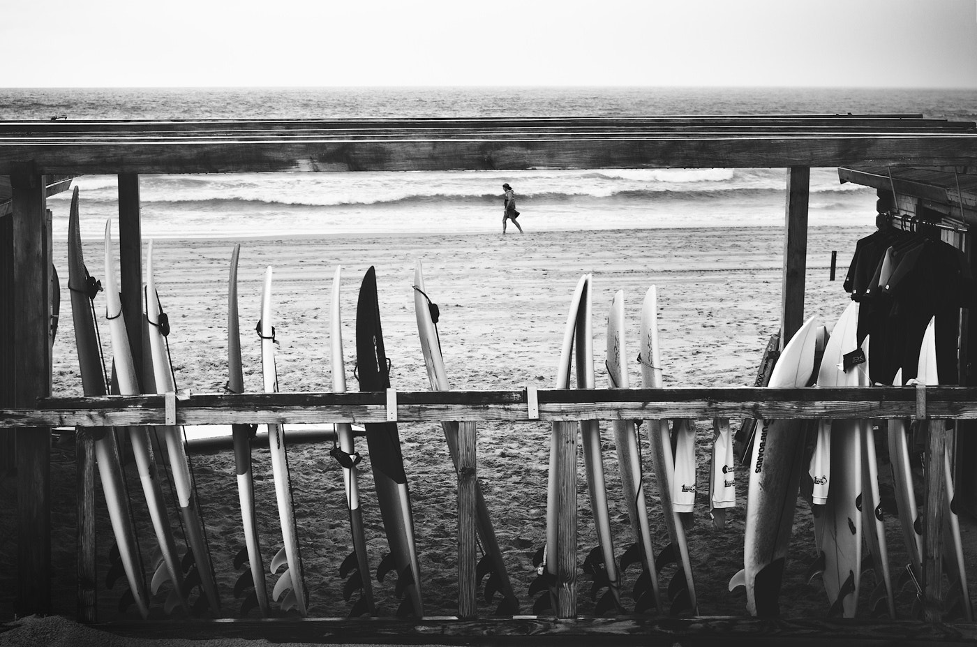 A Series Lens sample photo. A bad day for surfing photography