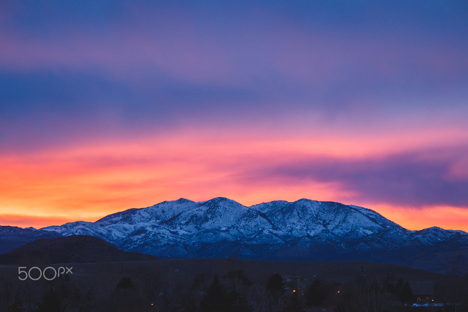 Canon EOS 6D sample photo. Vivid sunset over utah mountains photography