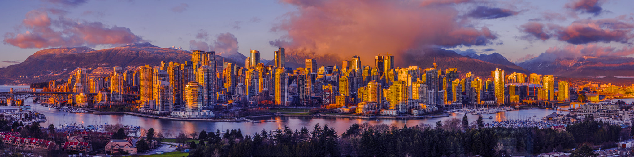 Canon EF 24-70mm F2.8L USM sample photo. Vancouver cityscape winter panorama photography
