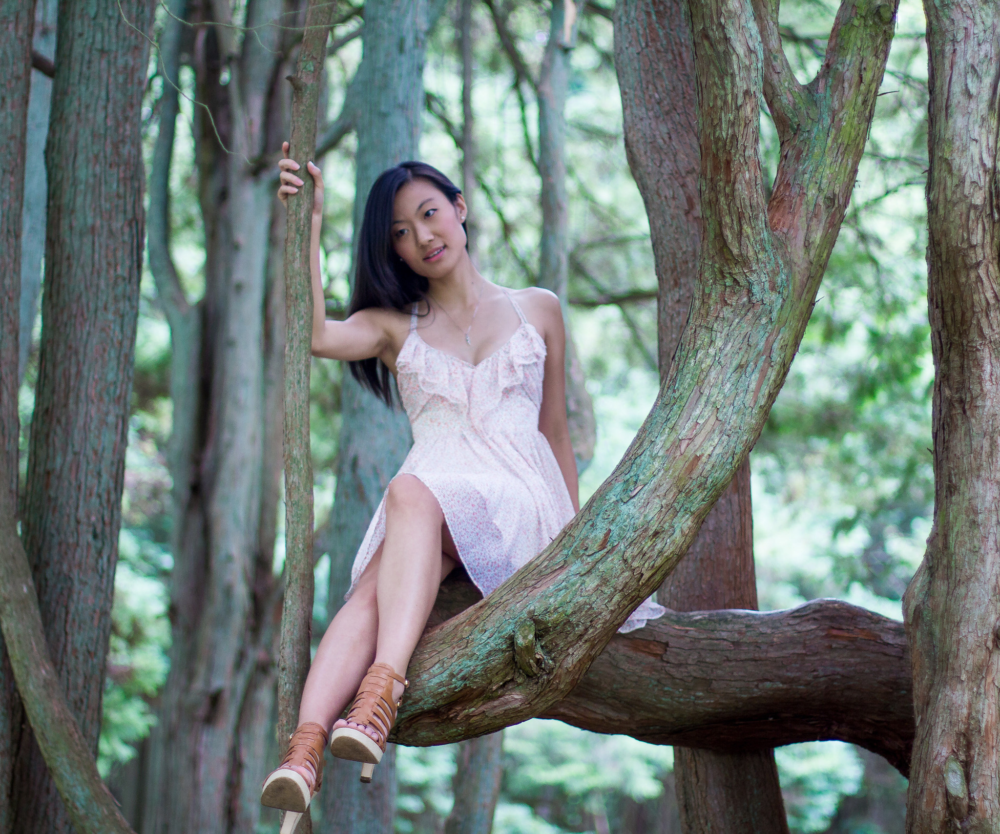 Canon EOS 550D (EOS Rebel T2i / EOS Kiss X4) + Canon EF 50mm F1.4 USM sample photo. Lisa in a tree photography