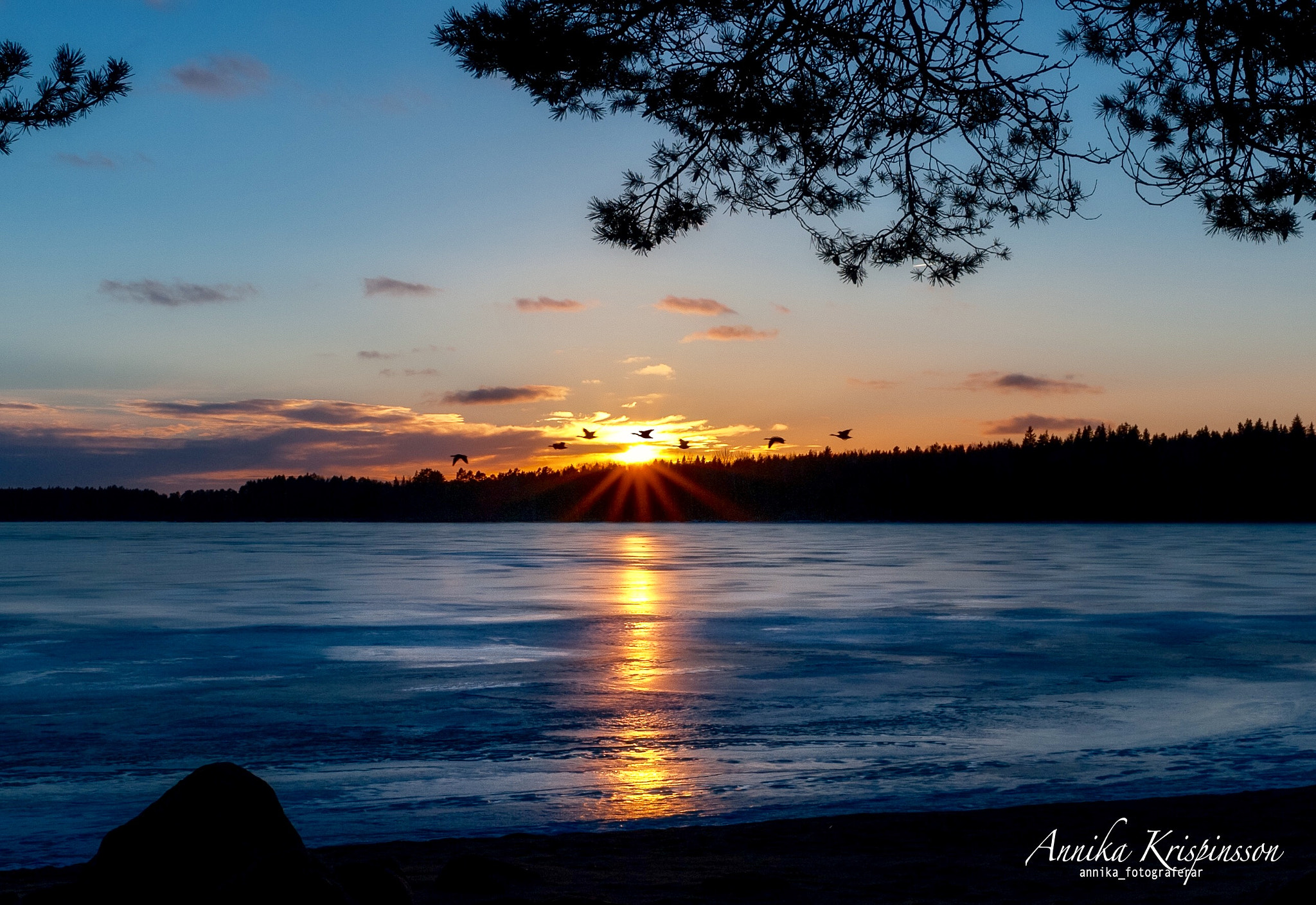 Nikon D700 + Nikon AF-S Nikkor 35mm F1.8G ED sample photo. Sunset over färnebofjärden photography