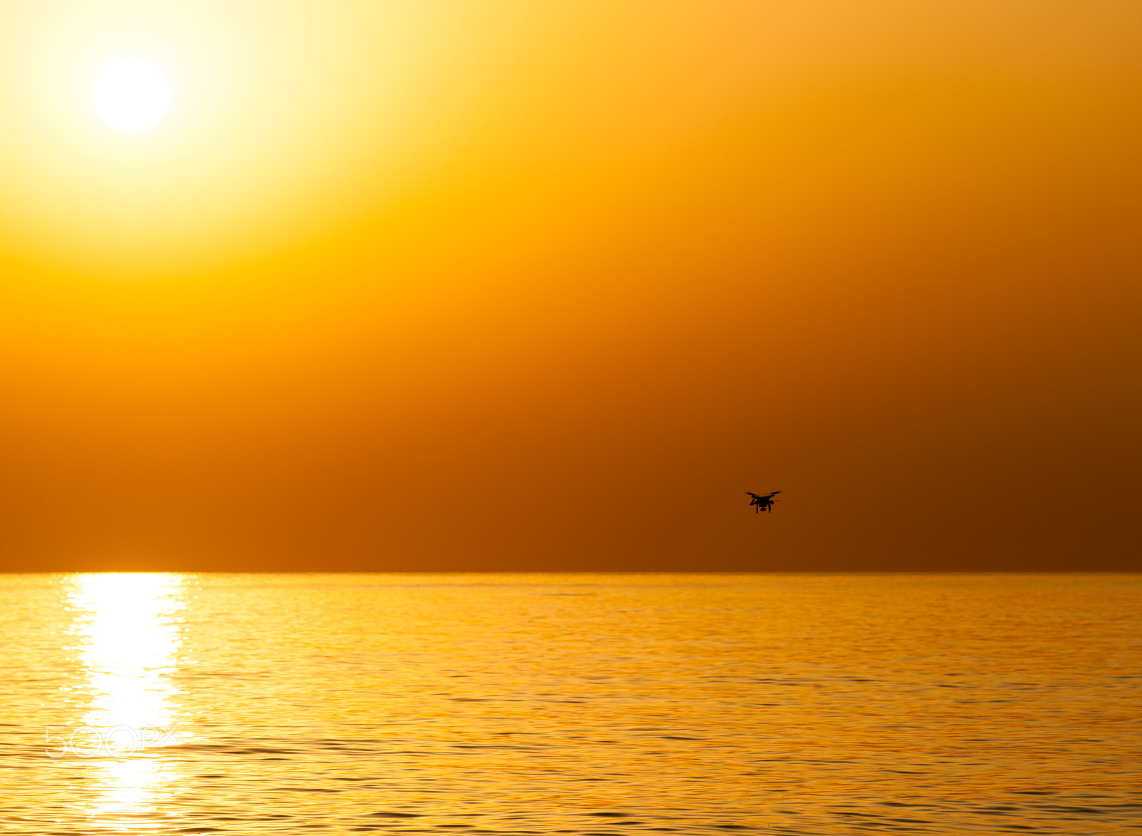 Nikon AF-S Nikkor 70-200mm F4G ED VR sample photo. Drone on sunrise at indian ocean / fujairah uae photography