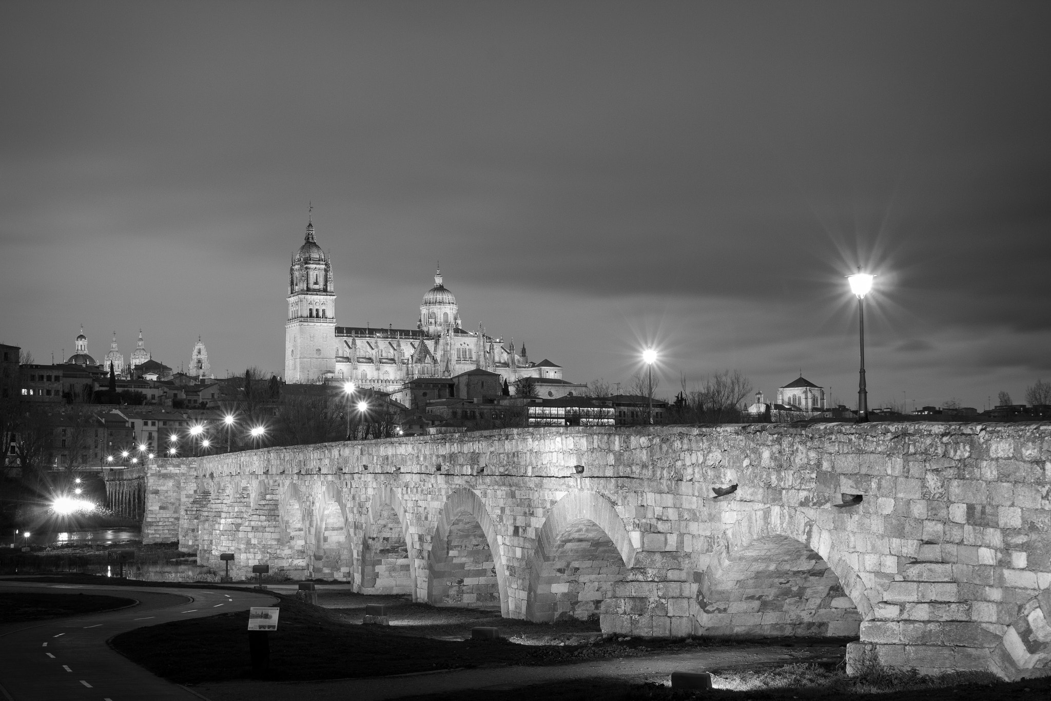 Canon EOS 600D (Rebel EOS T3i / EOS Kiss X5) + Sigma 17-70mm F2.8-4 DC Macro OS HSM sample photo. Salamanca puente romano y catedral photography