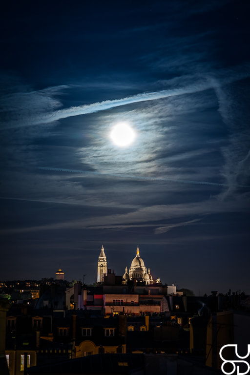 Nikon D700 + Nikon AF Nikkor 85mm F1.8D sample photo. Moon martre photography