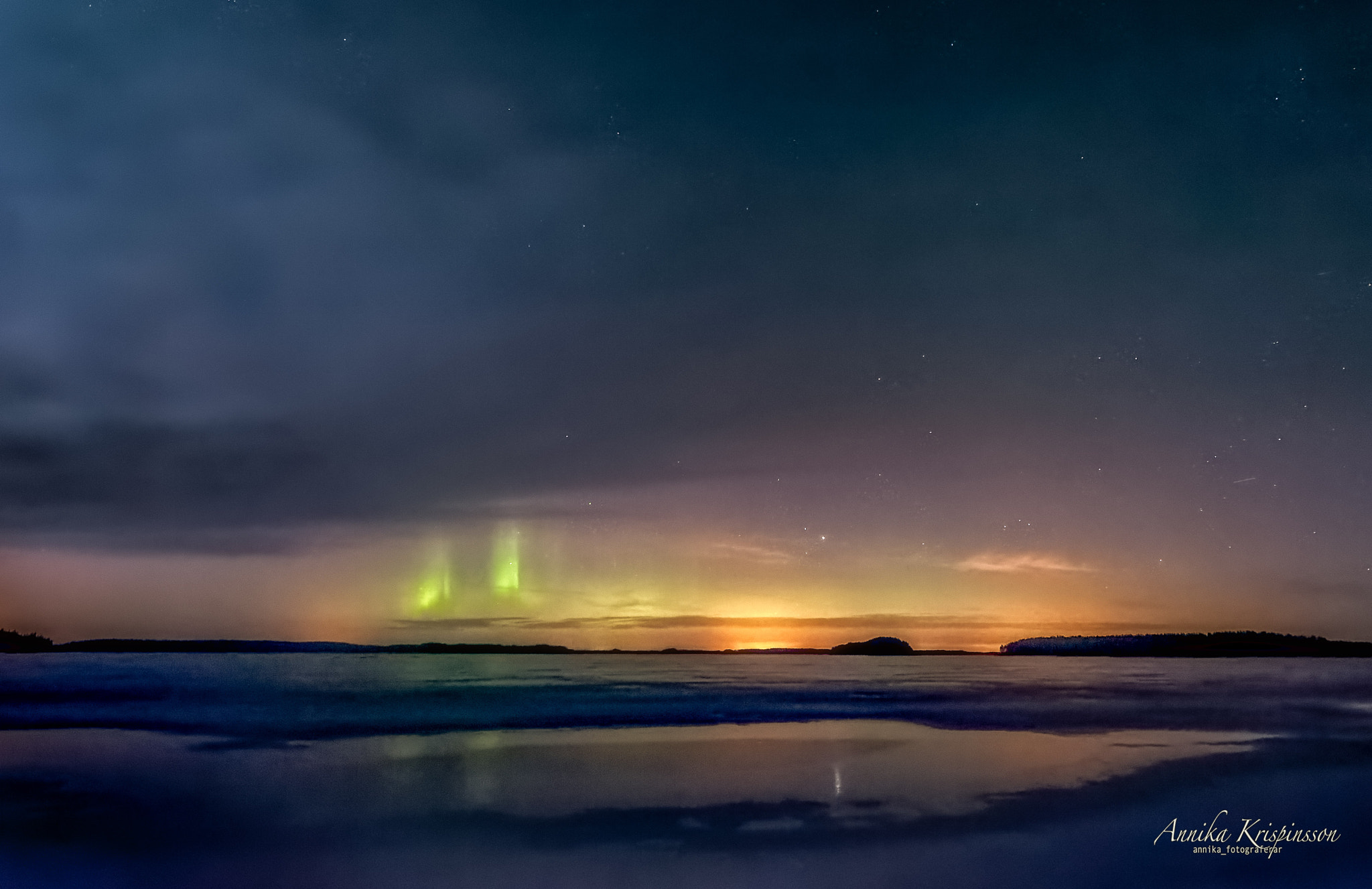 Nikon AF-S Nikkor 14-24mm F2.8G ED sample photo. Northern lights over färnebofjärden photography