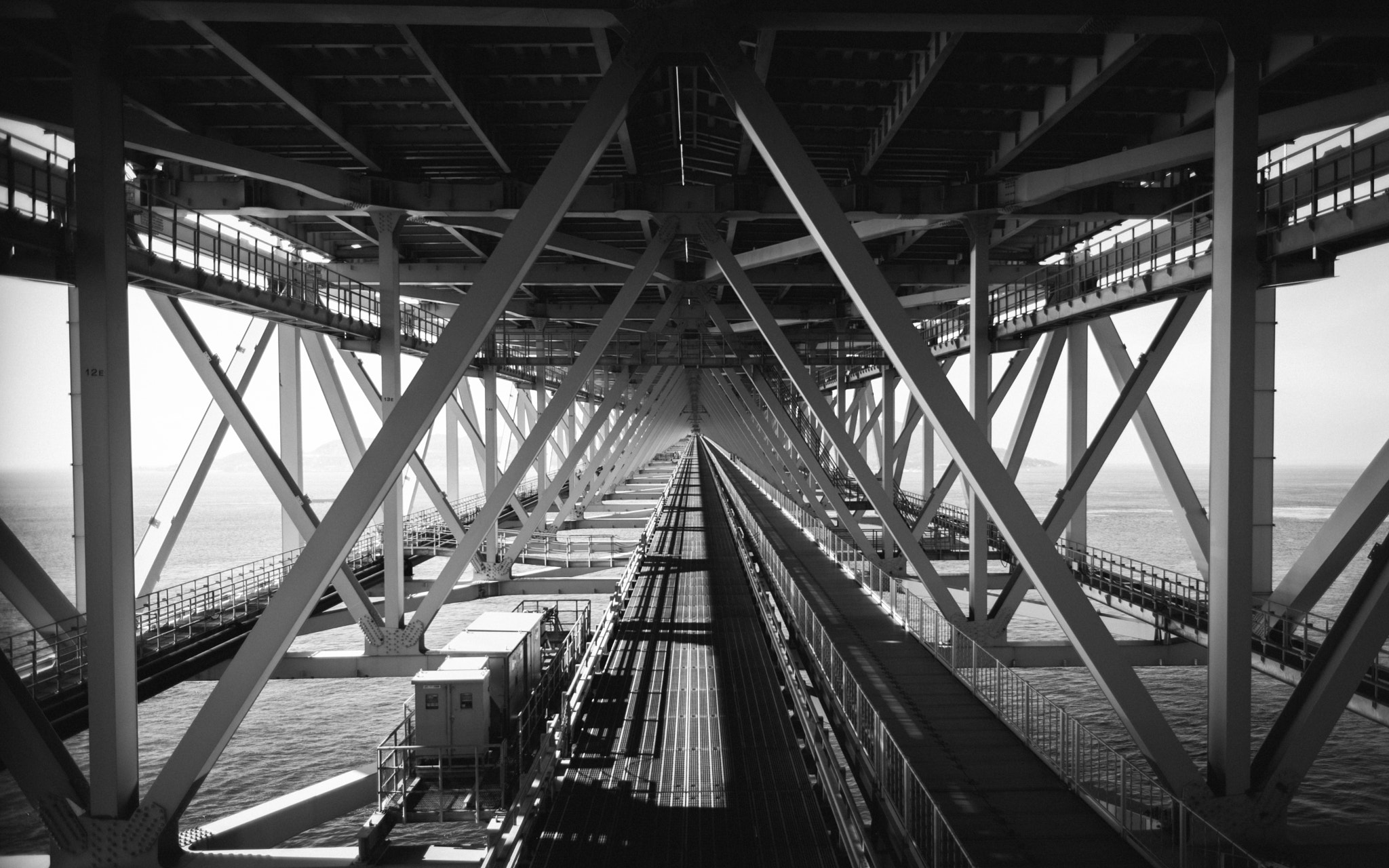 Nikon AF Nikkor 24mm F2.8D sample photo. Inside the akashi kaikyo bridge. photography