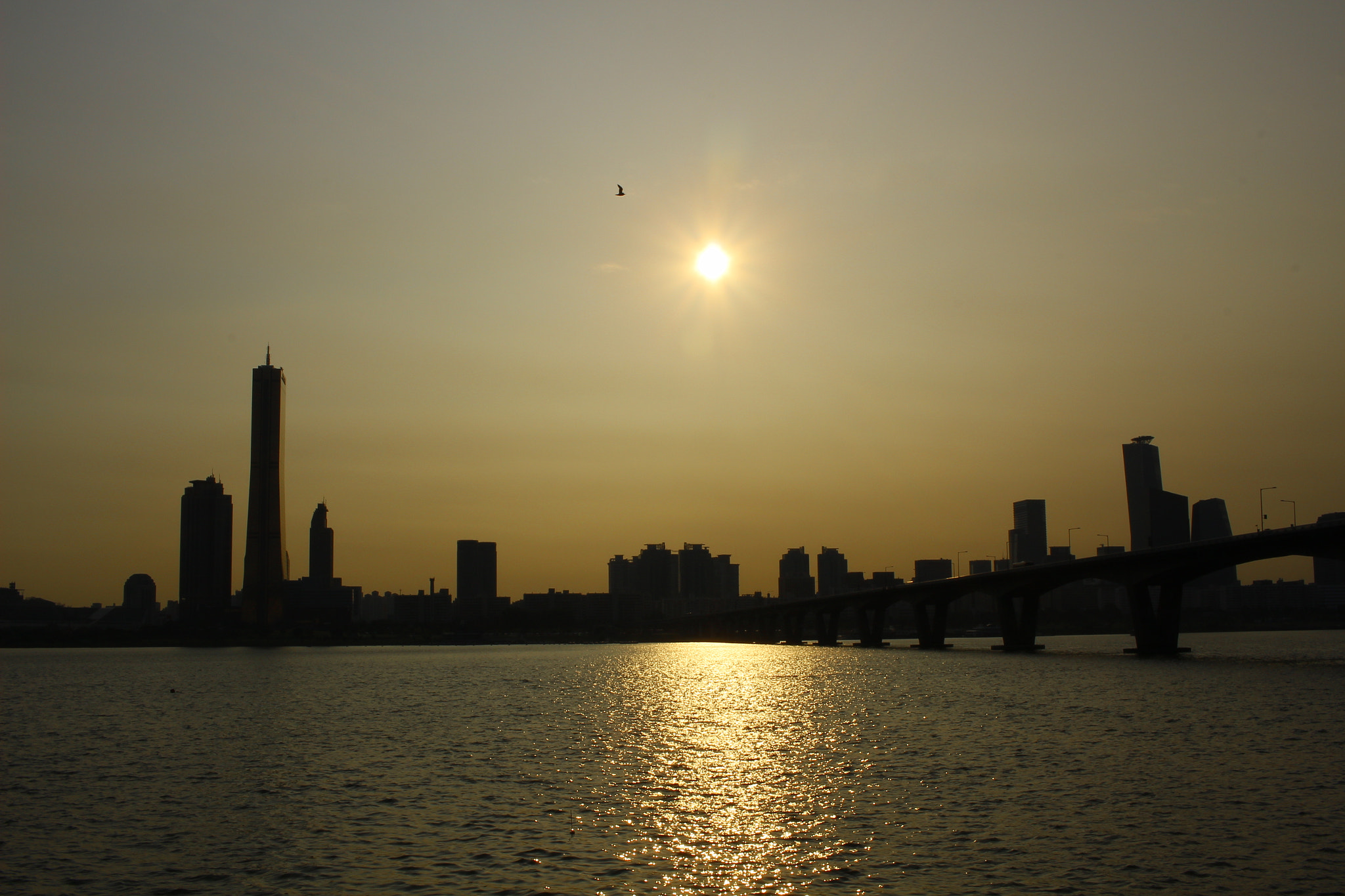 Canon EOS 100D (EOS Rebel SL1 / EOS Kiss X7) + Canon EF-S 24mm F2.8 STM sample photo. Sunset of river photography