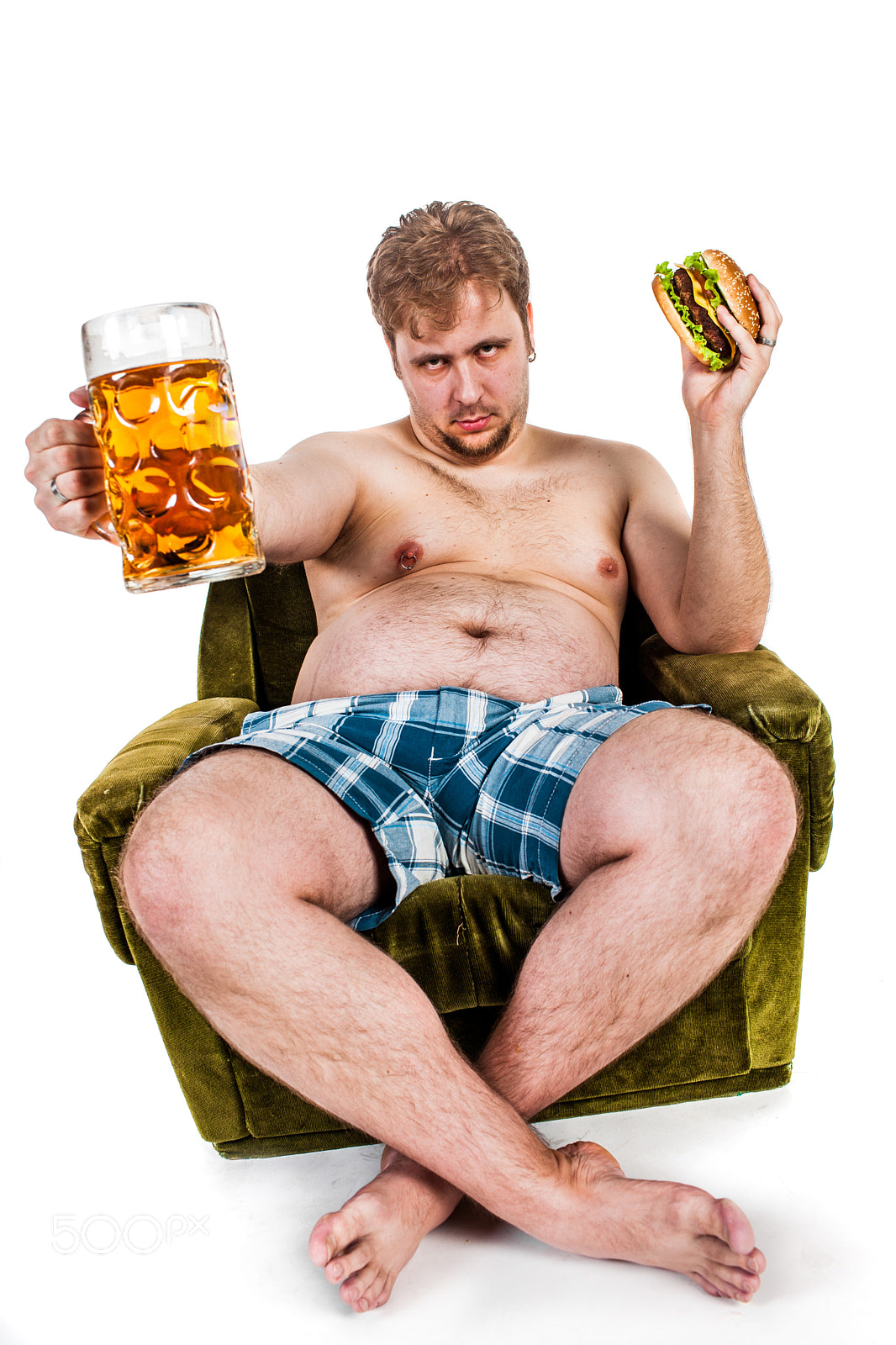 Canon EF 35mm F1.4L USM sample photo. Fat man eating hamburger photography