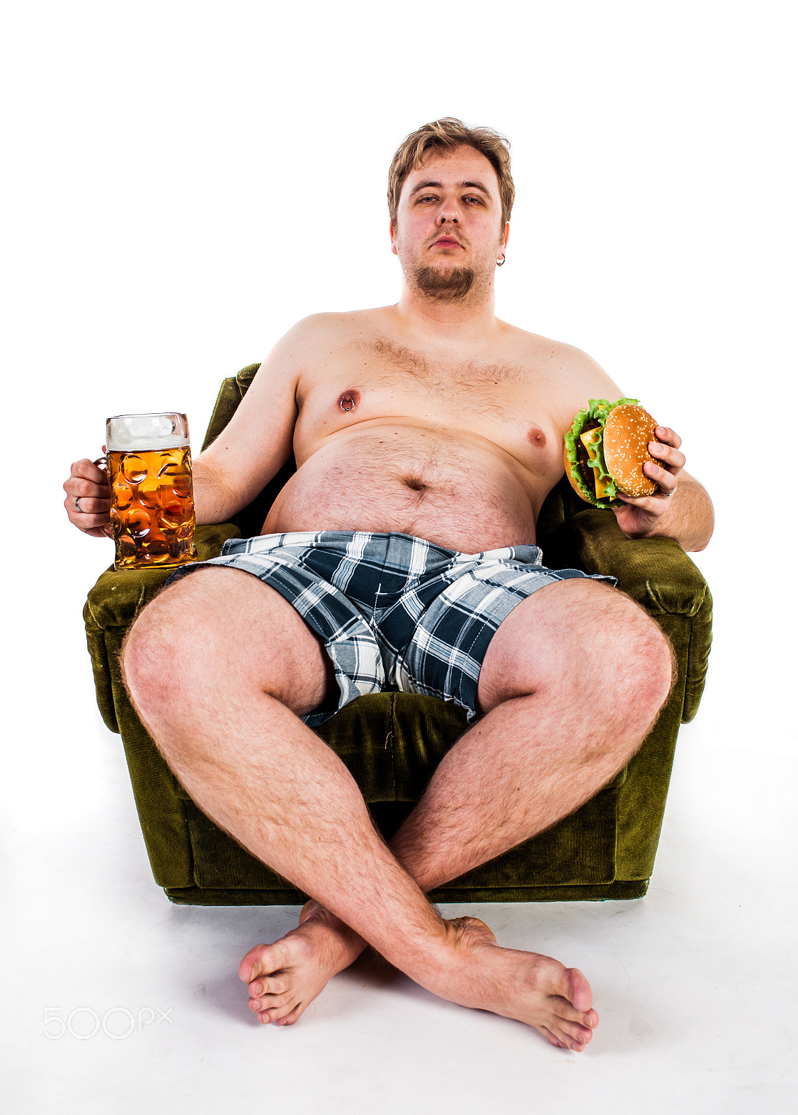 Canon EF 35mm F1.4L USM sample photo. Fat man eating hamburger photography