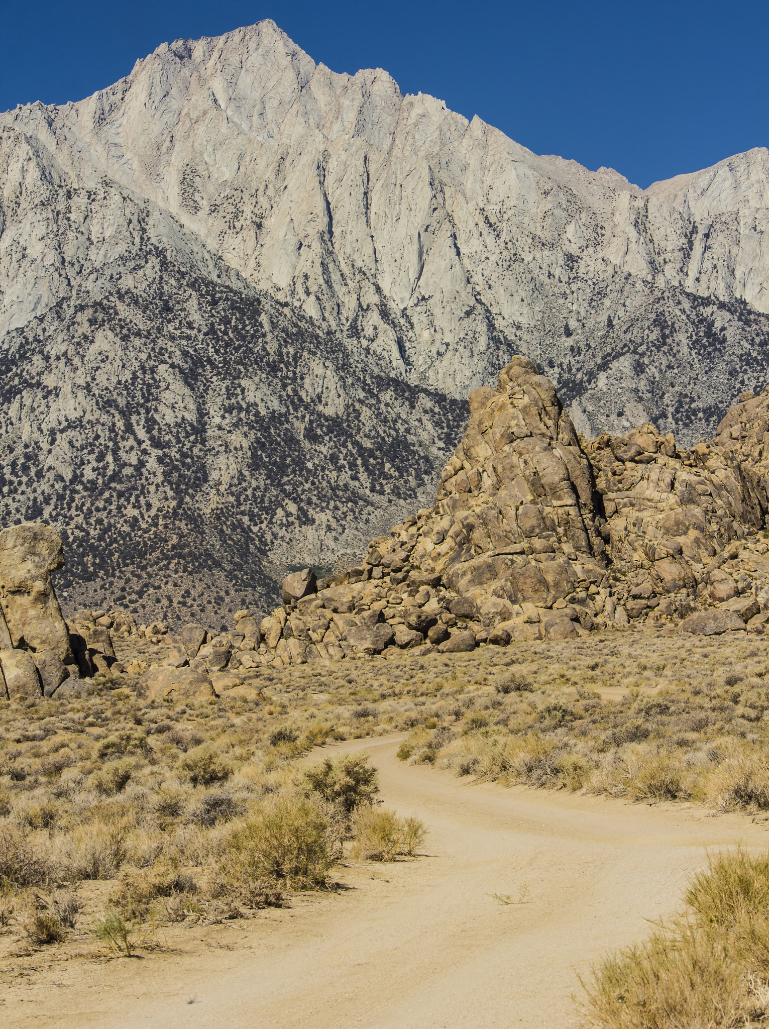 Sigma 70-200mm F2.8 EX DG OS HSM sample photo. Rugged landscape of the alabama hills photography