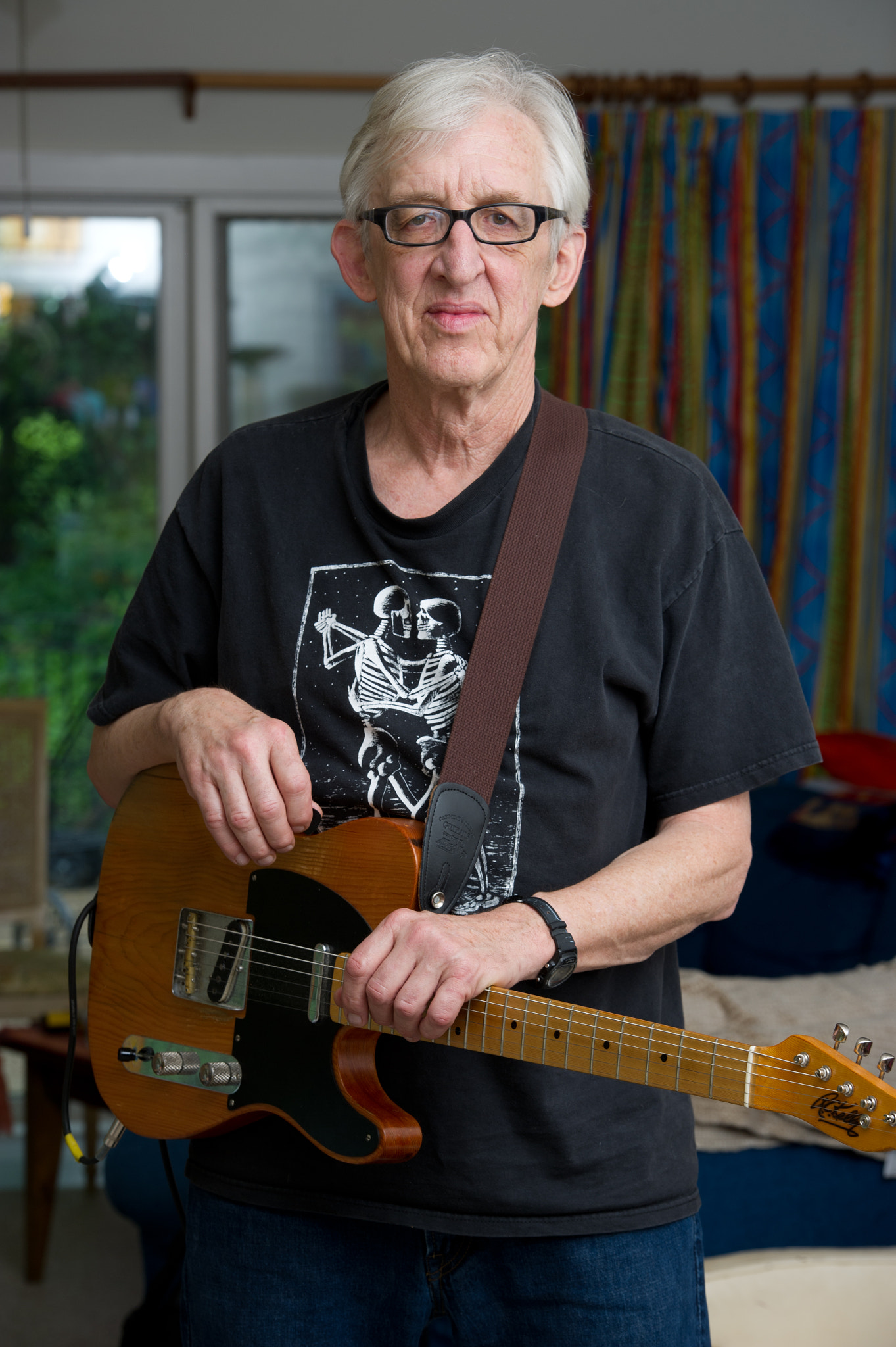 Nikon D3S sample photo. Portrait of bill kirchen with his telecaster electric guitar photography