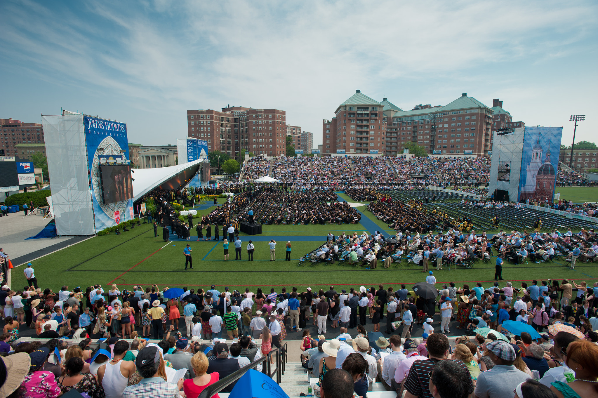 Nikon D700 + Nikon AF-S Nikkor 17-35mm F2.8D ED-IF sample photo. Johns hopkins university graduation 2011 in baltimore photography