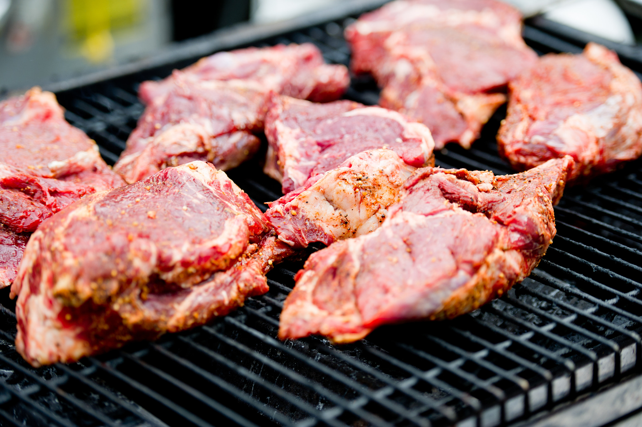 Nikon D3S sample photo. Seasoned beef cooking on the grill photography