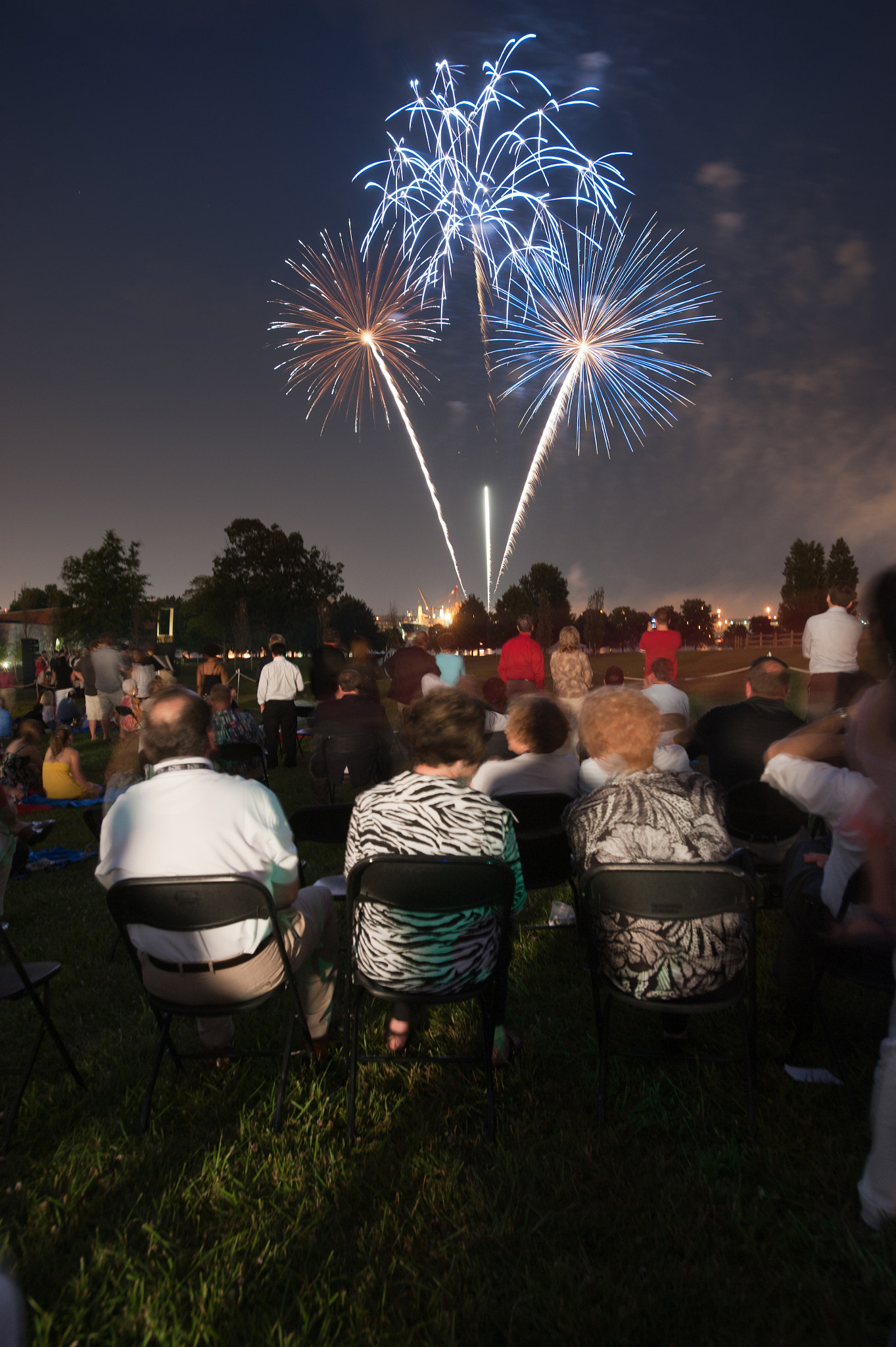 Nikon D700 + Nikon AF-S Nikkor 17-35mm F2.8D ED-IF sample photo. People watching fireworks display photography