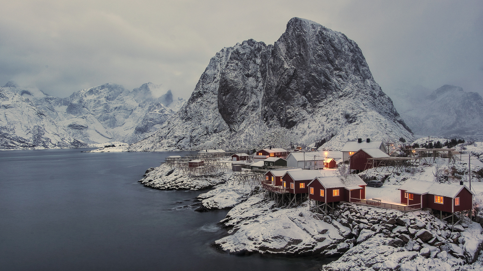 Fujifilm XC 16-50mm F3.5-5.6 OIS II sample photo. Hamnøy, lofoten snowy photography