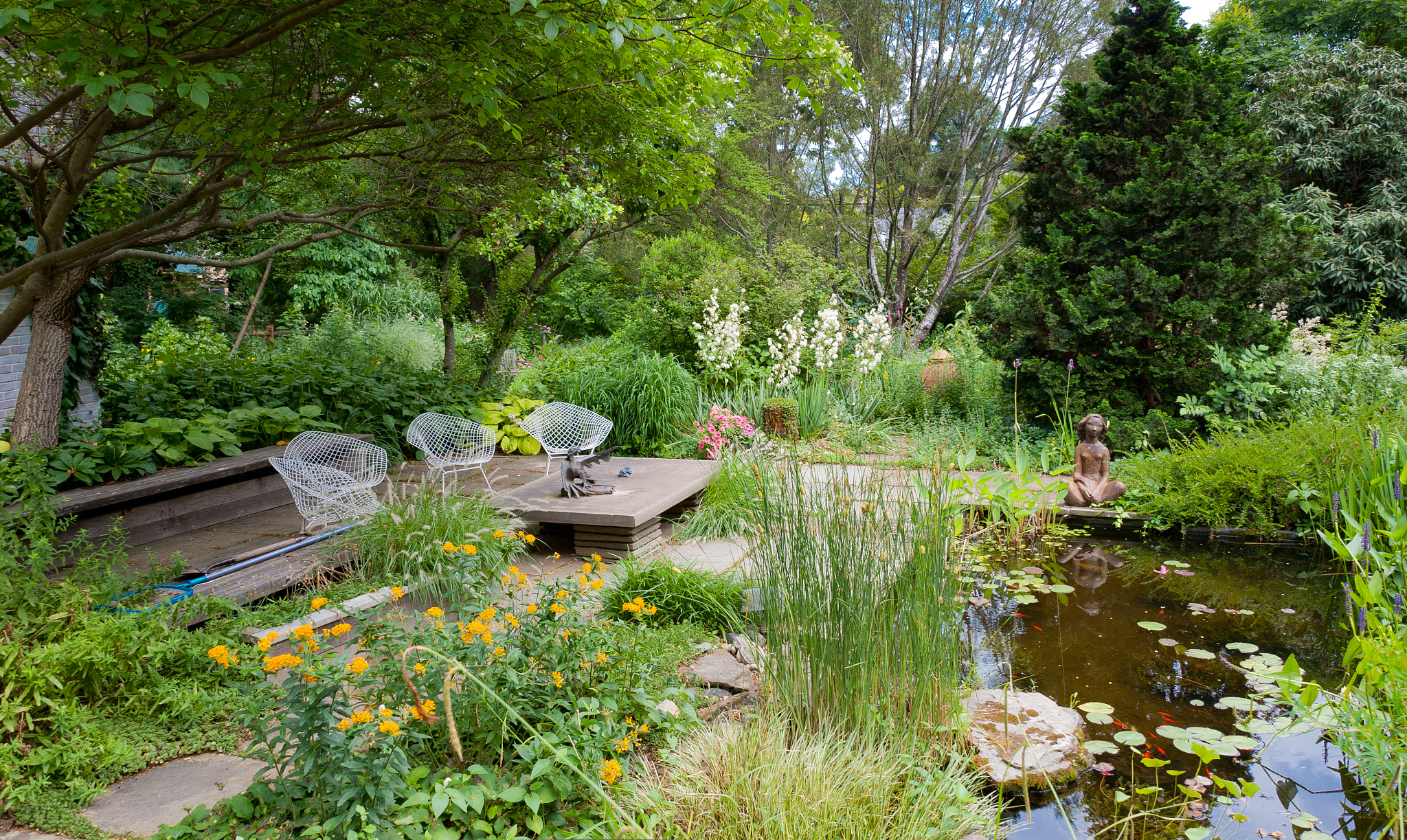 Nikon D700 sample photo. Garden and pond at vollmer garden, murray hill photography
