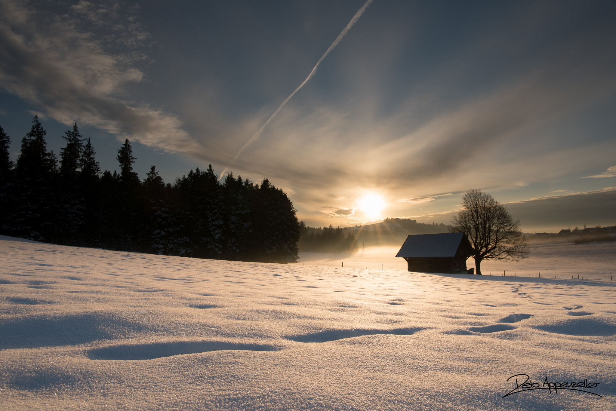 Nikon AF-S Nikkor 24-70mm F2.8E ED VR sample photo. Sonnenuntergang auf dem winterlichen längenberg photography