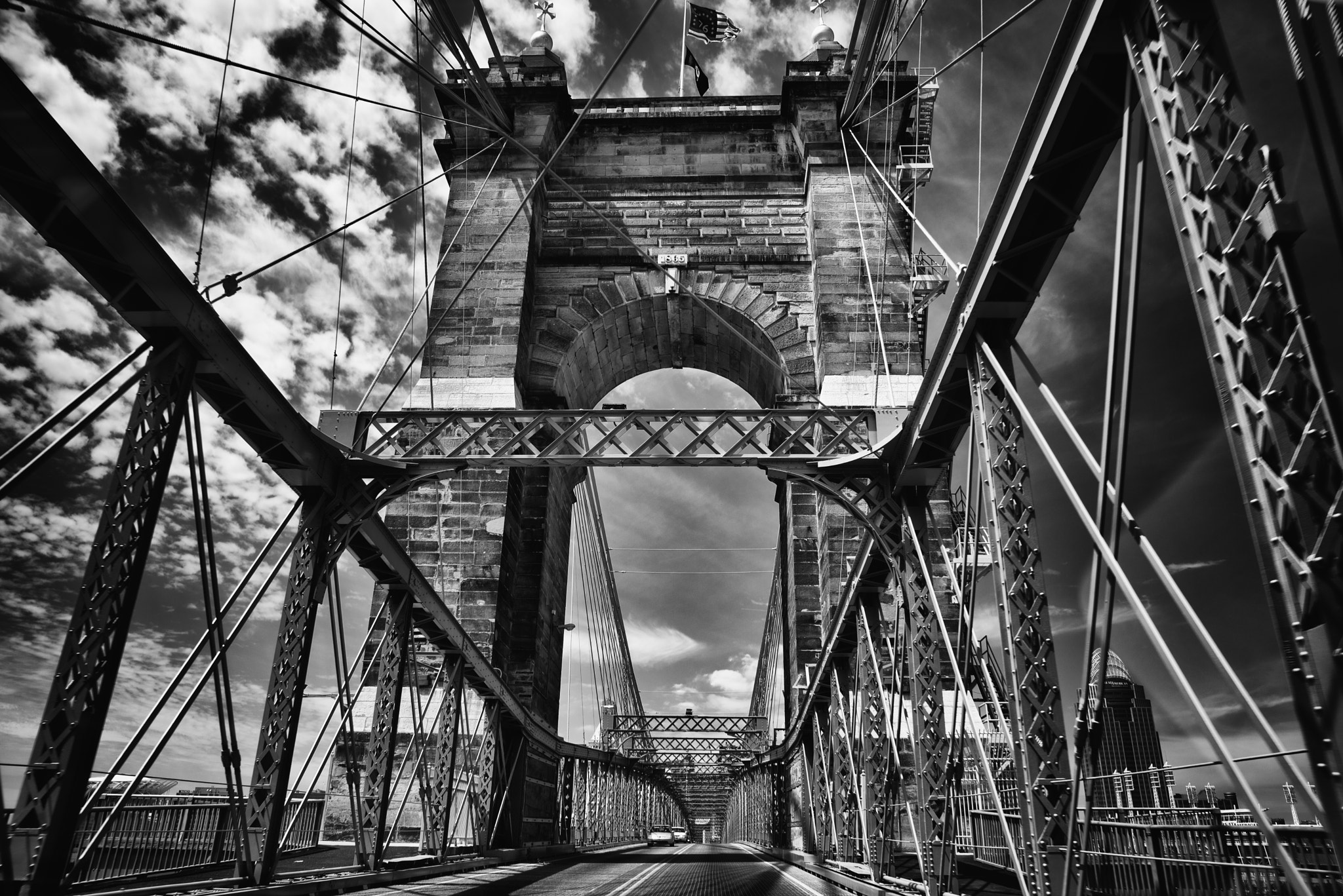 Nikon D610 + Sigma 24-70mm F2.8 EX DG HSM sample photo. John a. roebling suspension bridge photography