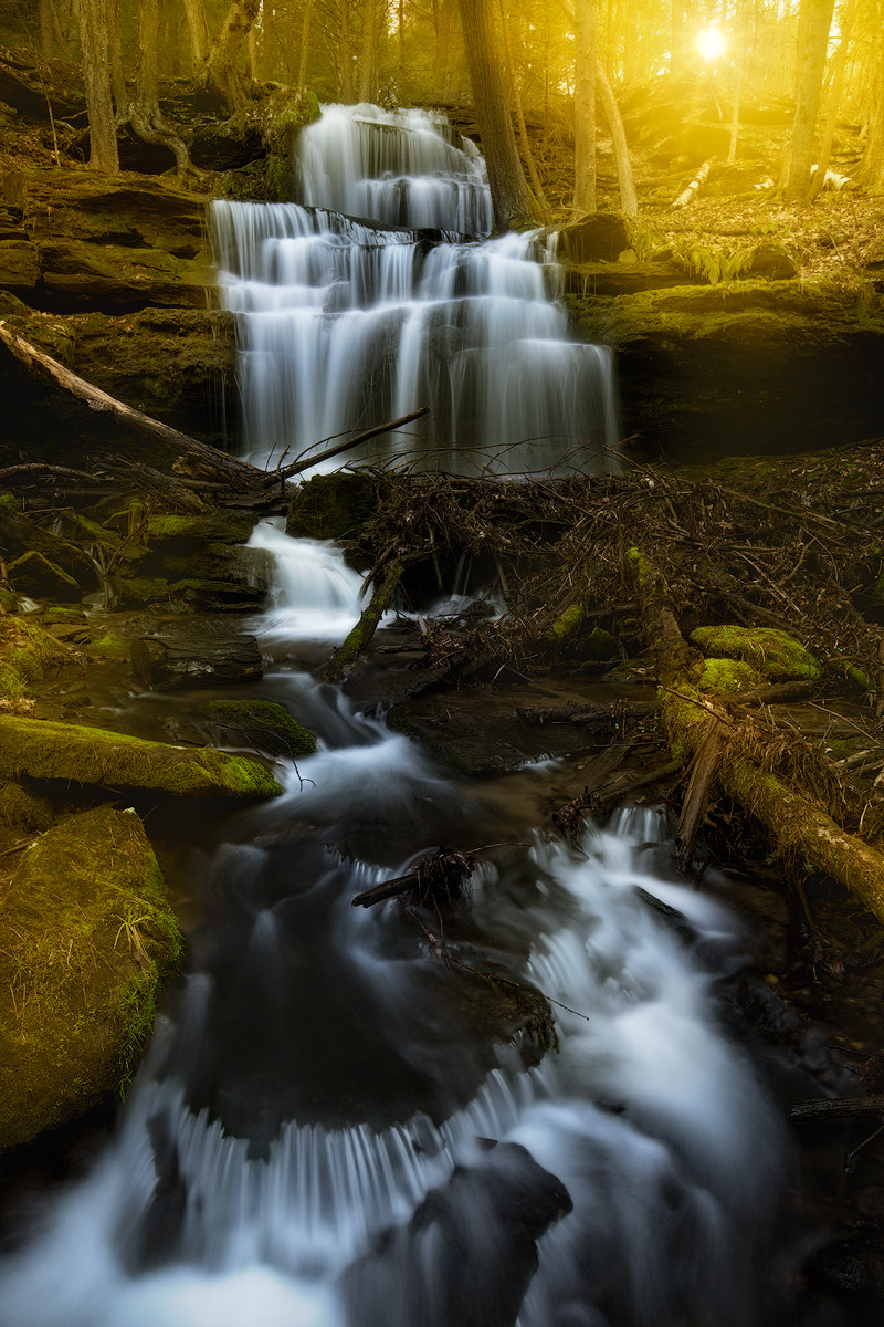 Canon EF 16-35mm F4L IS USM sample photo. Waterfall light photography