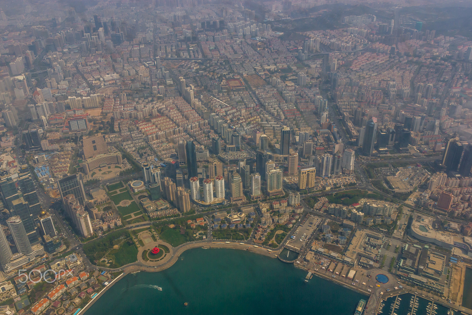 Canon EOS 550D (EOS Rebel T2i / EOS Kiss X4) + Sigma 17-70mm F2.8-4 DC Macro OS HSM | C sample photo. Aerial view of qingdao photography