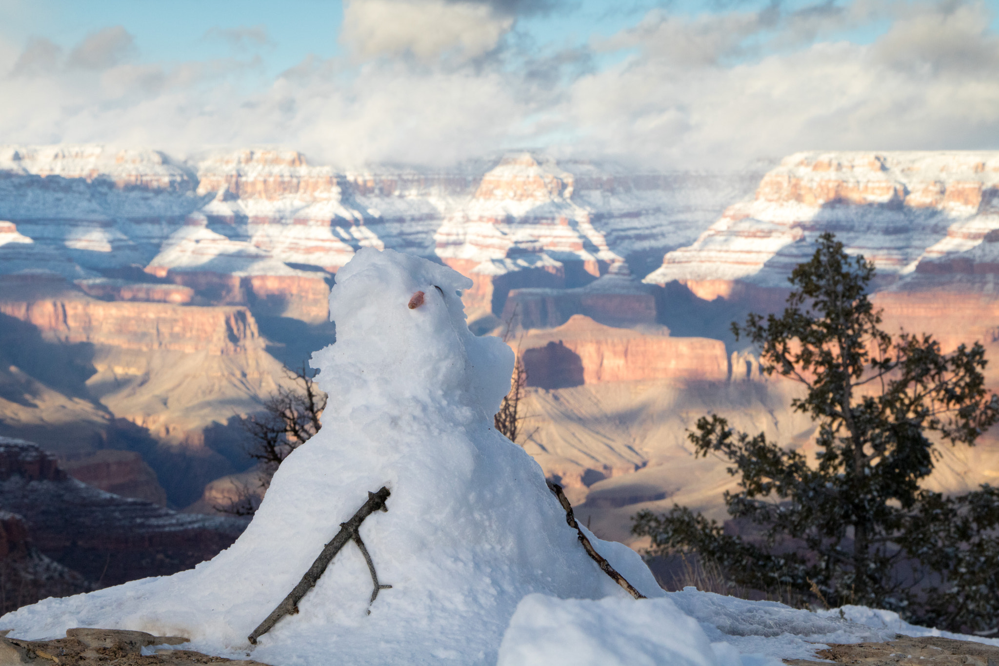Canon EOS 750D (EOS Rebel T6i / EOS Kiss X8i) sample photo. The snowman and the canyon photography